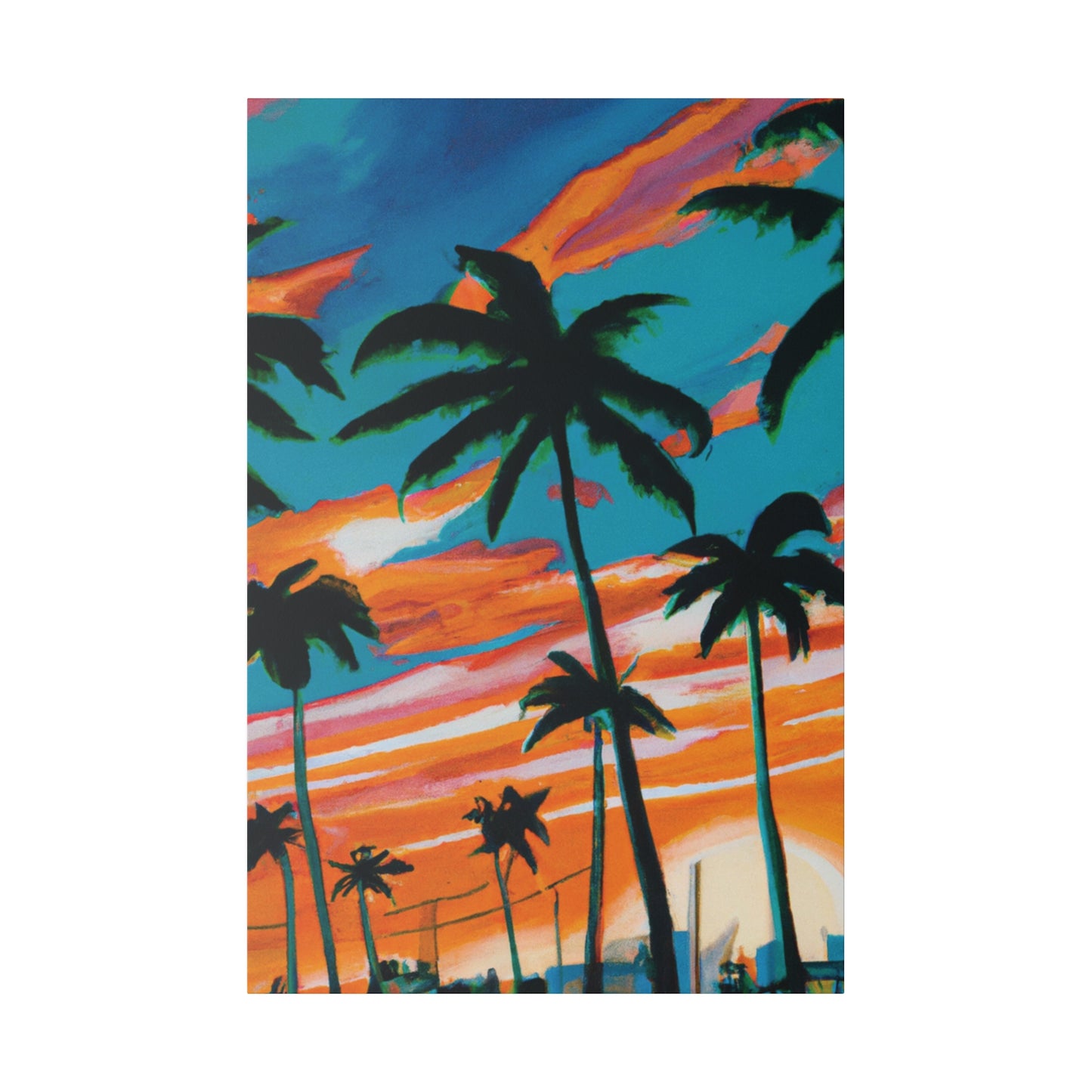 4895G - Miami Beach Sunset Painting Print | Miami | Beach | Sunset | Poster | Home Decor | Wall Art | Canvas