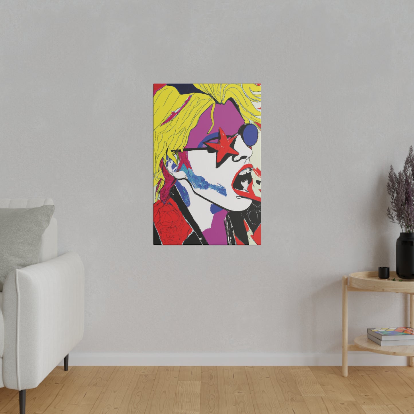 7531H - Rockstar Painting Print | Face | Abstract | Poster | Home Decor | Wall Art | Music Art | Canvas