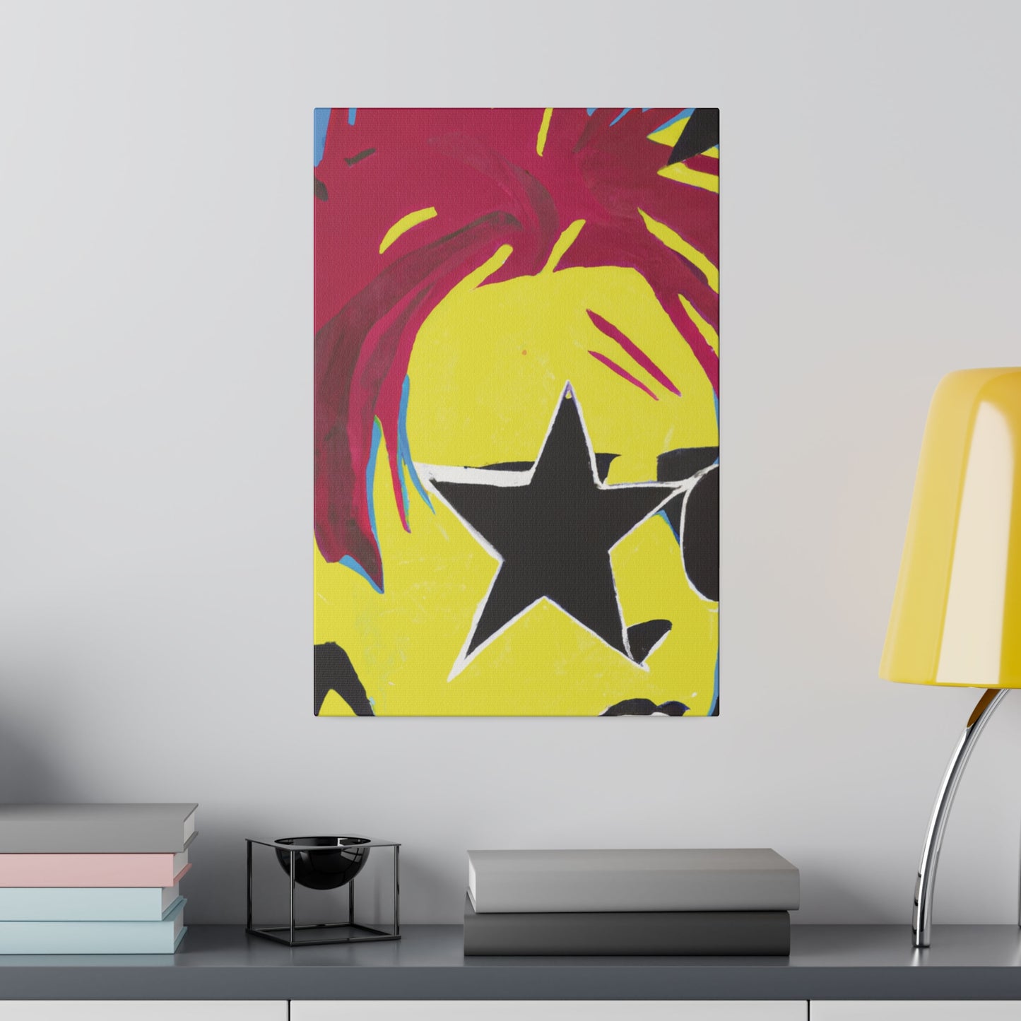 5063P - Rockstar Painting Print | Face | Abstract | Poster | Home Decor | Wall Art | Music Art | Canvas