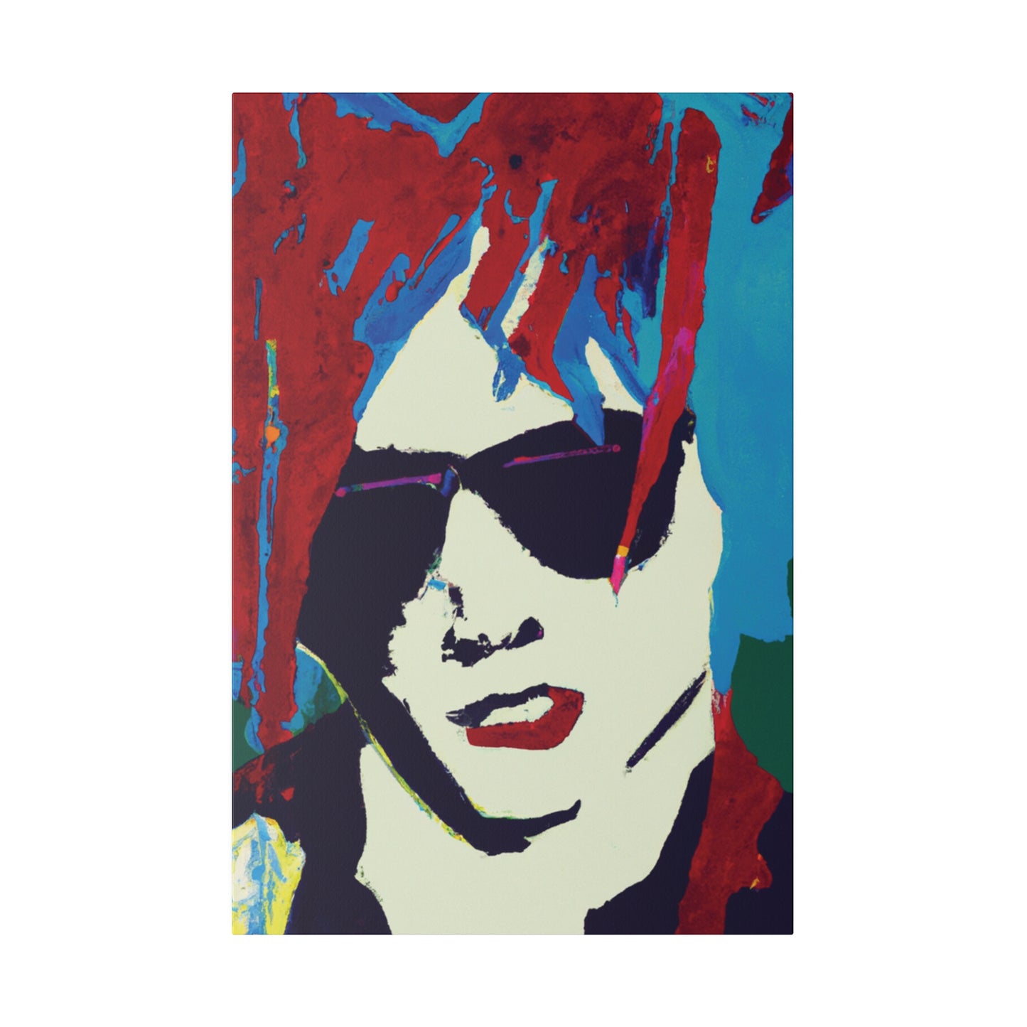 9347K - Rockstar Painting Print | Face | Abstract | Poster | Home Decor | Wall Art | Music Art | Canvas