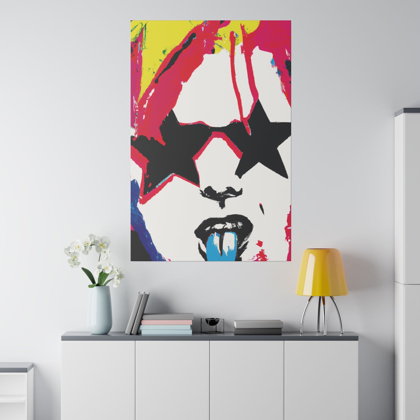 5681G - Rockstar Painting Print | Face | Abstract | Poster | Home Decor | Wall Art | Music Art | Canvas