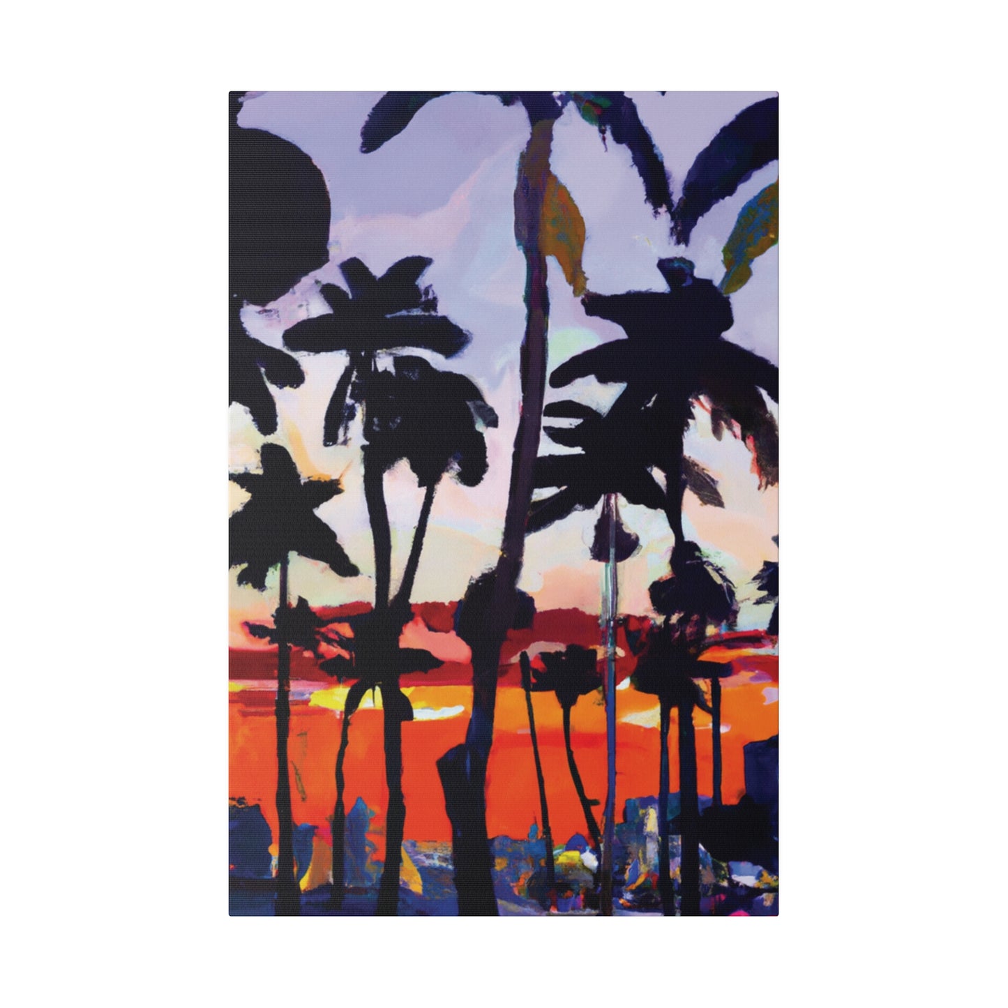 4161D - Miami Beach Sunset Painting Print | Miami | Beach | Sunset | Poster | Home Decor | Wall Art | Canvas