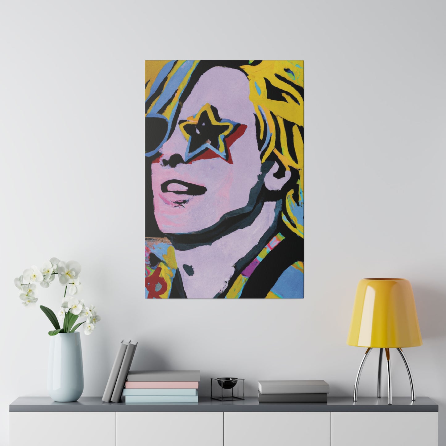 5027F - Rockstar Painting Print | Face | Abstract | Poster | Home Decor | Wall Art | Music Art | Canvas