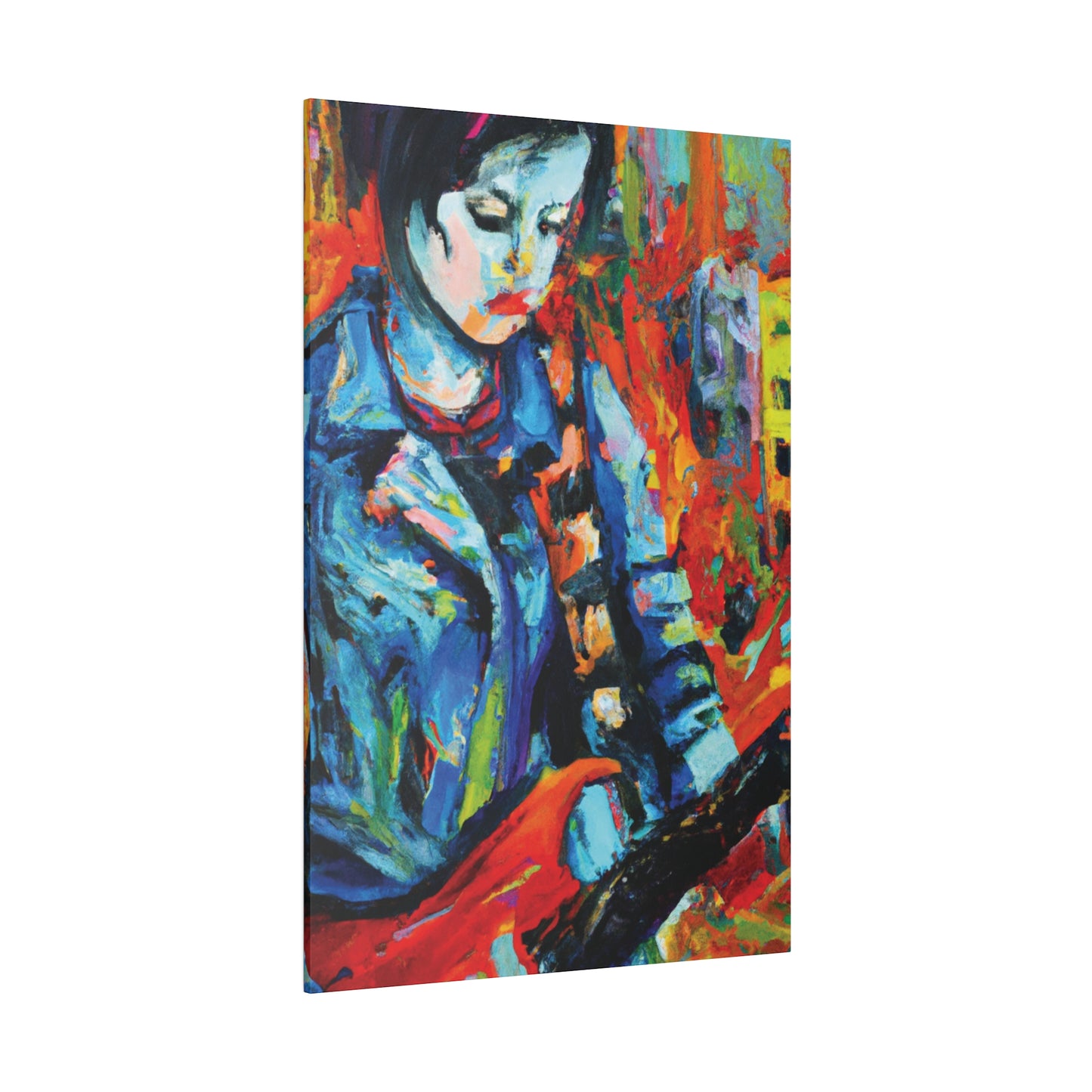 3759K - Rockstar Oil Painting Style Print | Poster | Home Decor | Wall Art | Music Art | Canvas