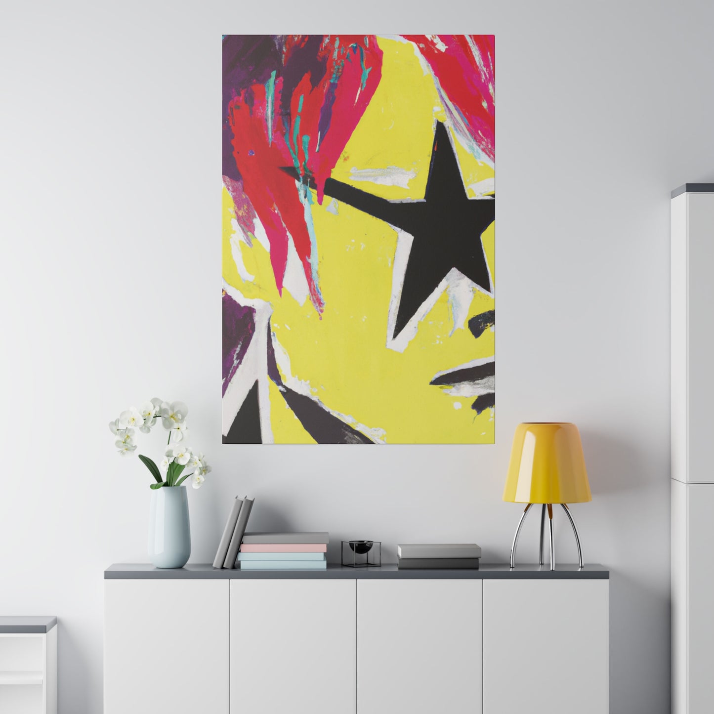 8768M - Rockstar Painting Print | Face | Abstract | Poster | Home Decor | Wall Art | Music Art | Canvas