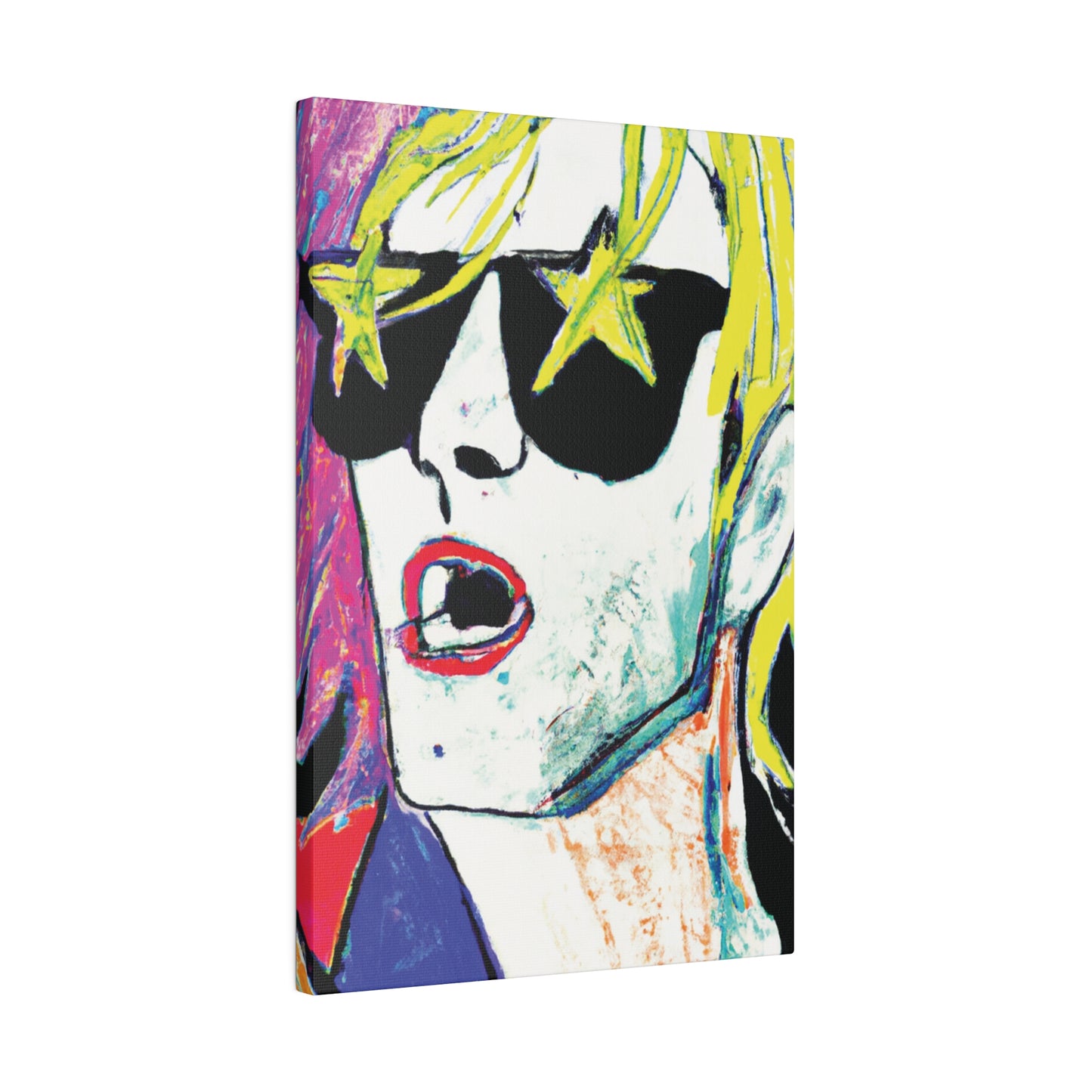 6152H - Rockstar Painting Print | Face | Abstract | Poster | Home Decor | Wall Art | Music Art | Canvas