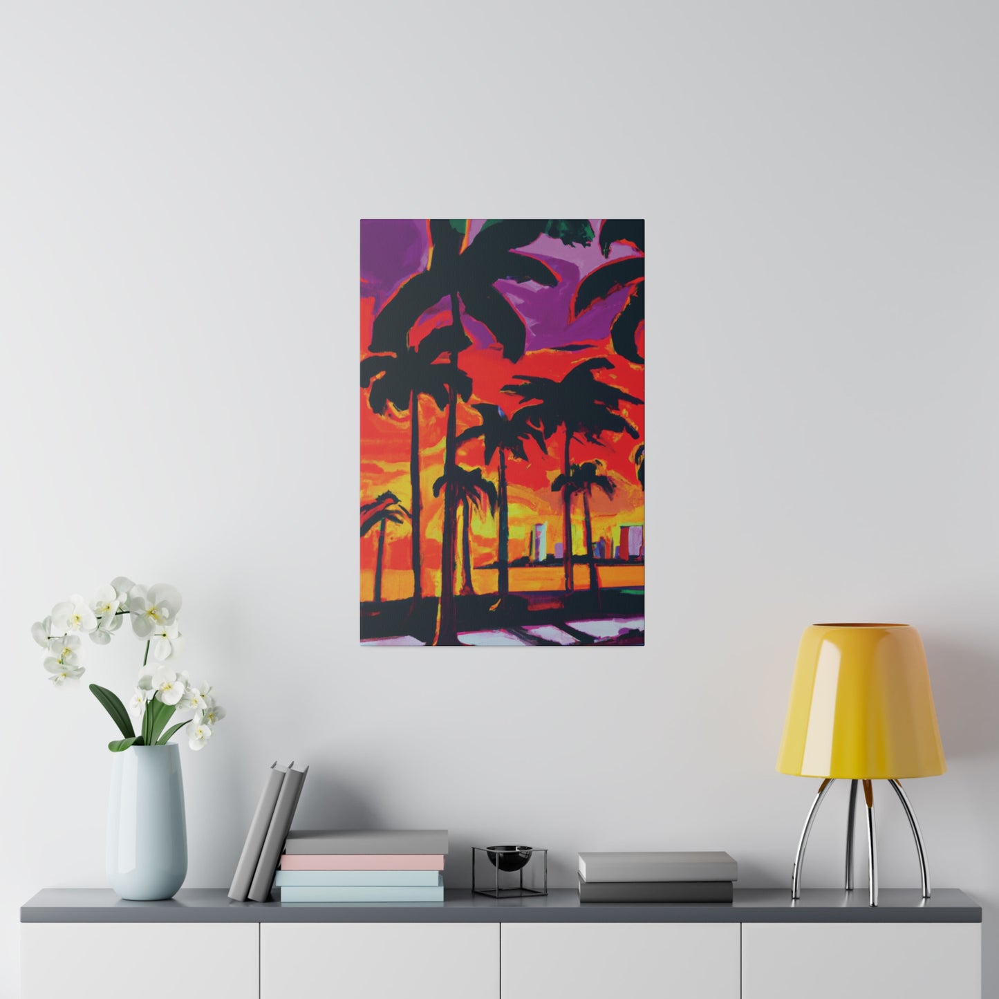 3128K - Miami Beach Sunset Painting Print | Miami | Beach | Sunset | Poster | Home Decor | Wall Art | Canvas