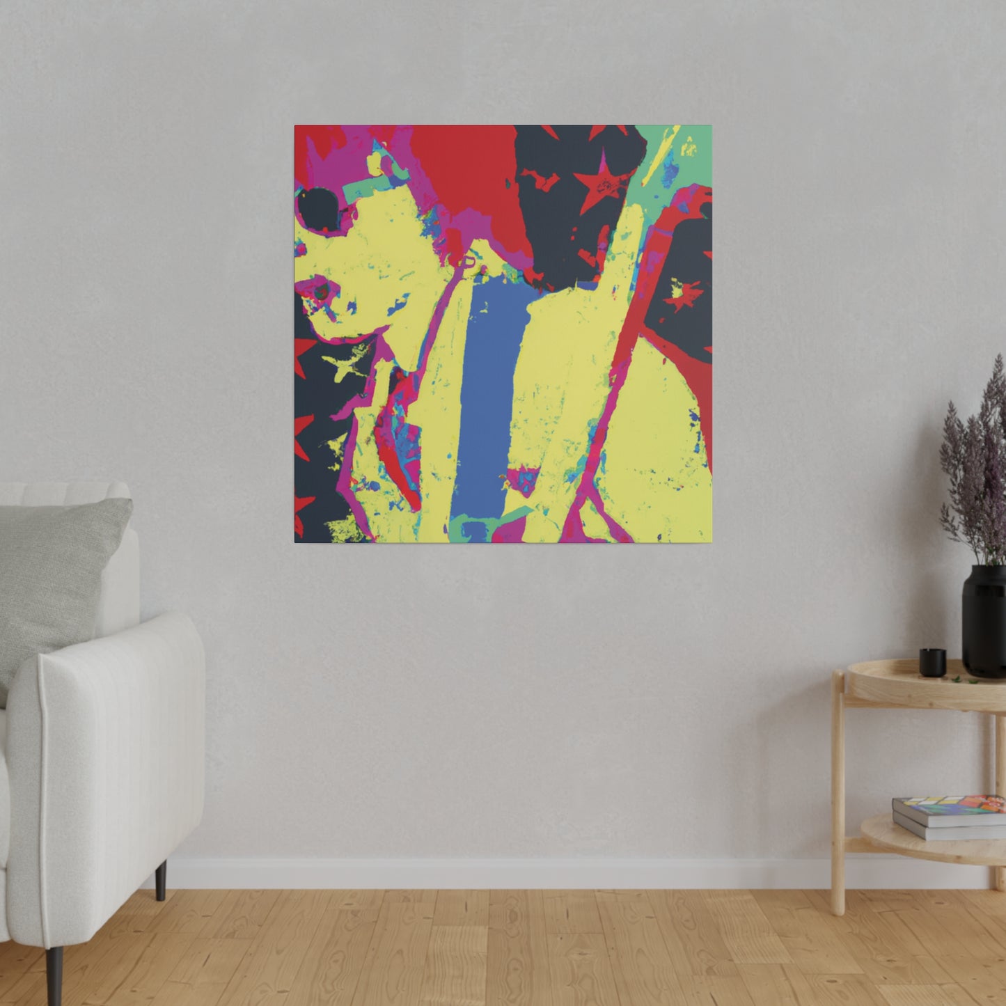 9735F - Rockstar Painting Print | Face | Abstract | Poster | Home Decor | Wall Art | Music Art | Canvas