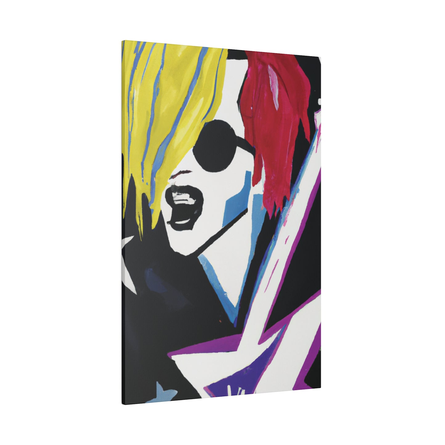 8784F - Rockstar Painting Print | Face | Abstract | Poster | Home Decor | Wall Art | Music Art | Canvas