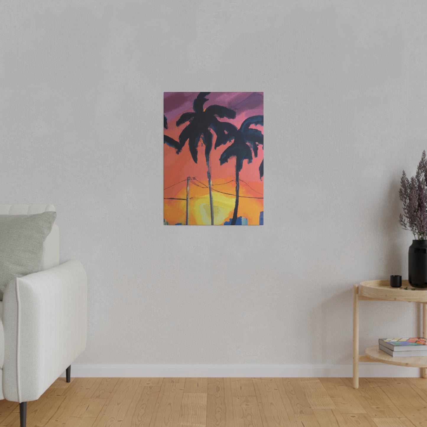 2524F - Miami Beach Sunset Painting Print | Miami | Beach | Sunset | Poster | Home Decor | Wall Art | Canvas