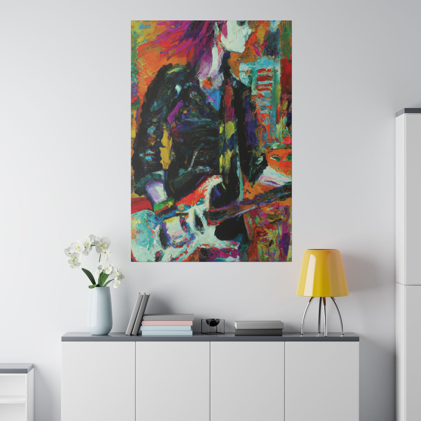 8673Z - Rockstar Oil Painting Style Print | Poster | Home Decor | Wall Art | Music Art | Canvas