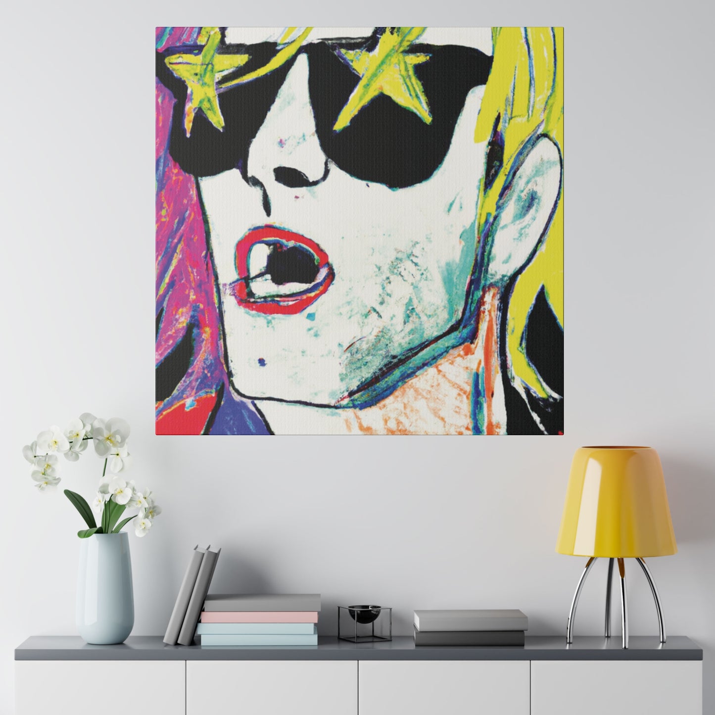 6152H - Rockstar Painting Print | Face | Abstract | Poster | Home Decor | Wall Art | Music Art | Canvas