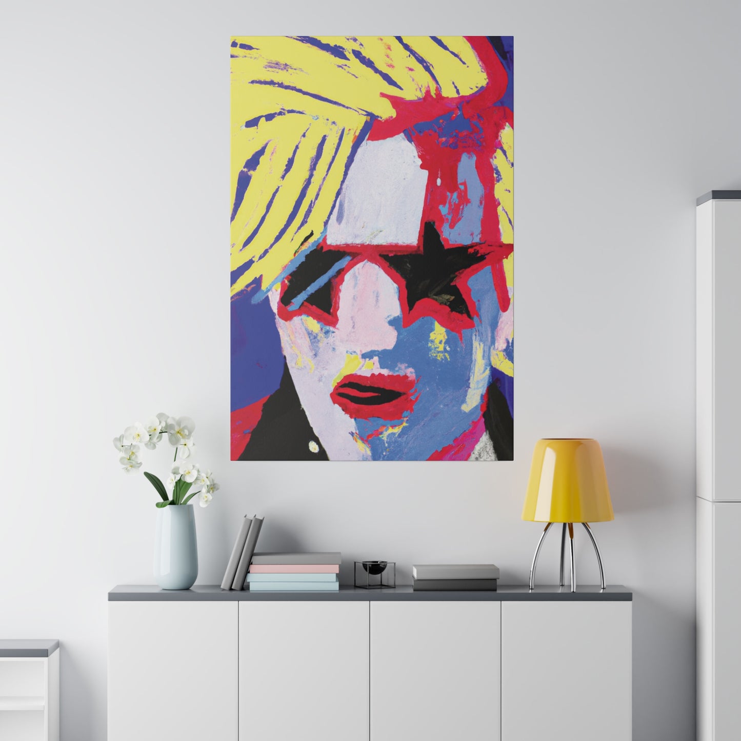 4762T - Rockstar Painting Print | Face | Abstract | Poster | Home Decor | Wall Art | Music Art | Canvas