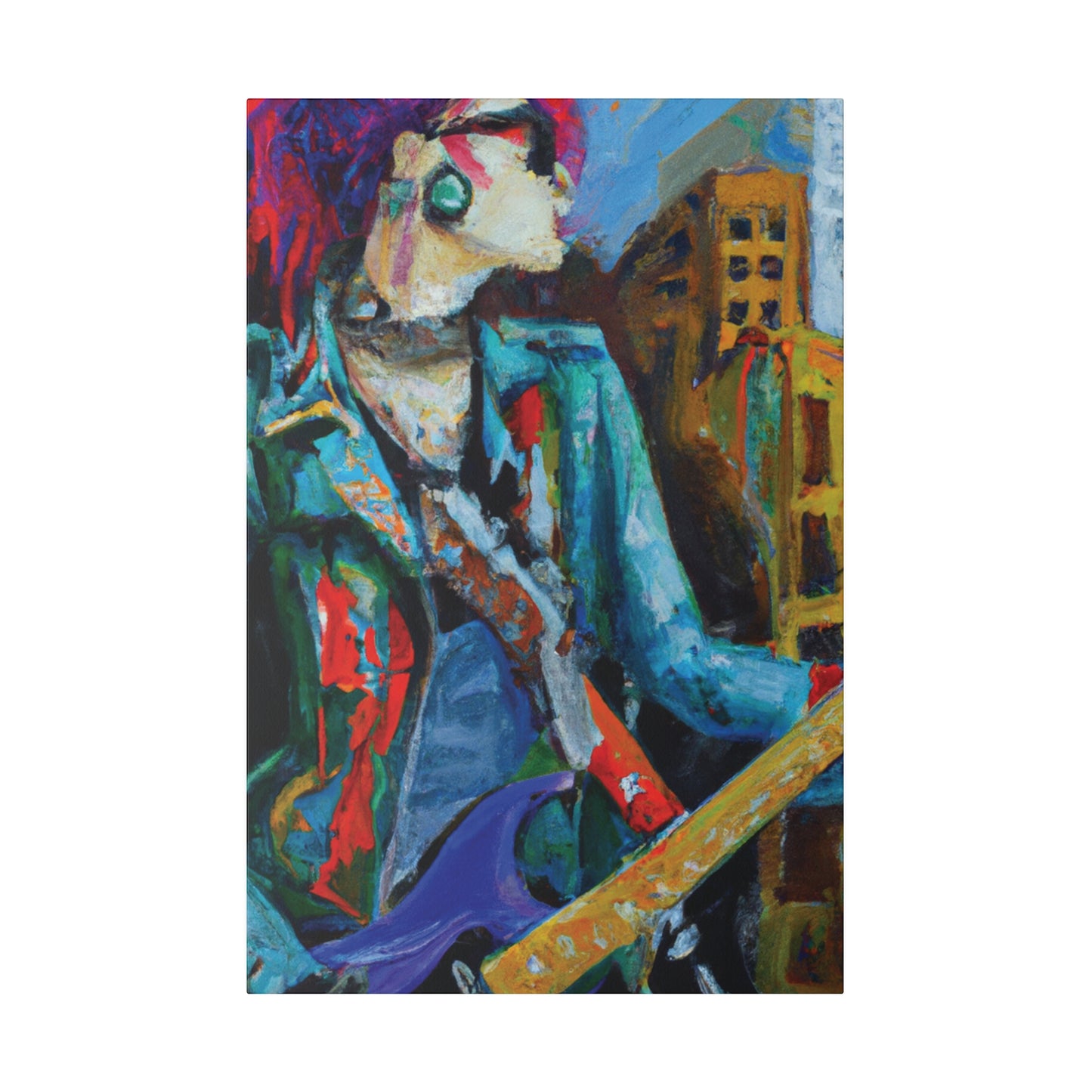 8911G - Rockstar Oil Painting Style Print | Poster | Home Decor | Wall Art | Music Art | Canvas
