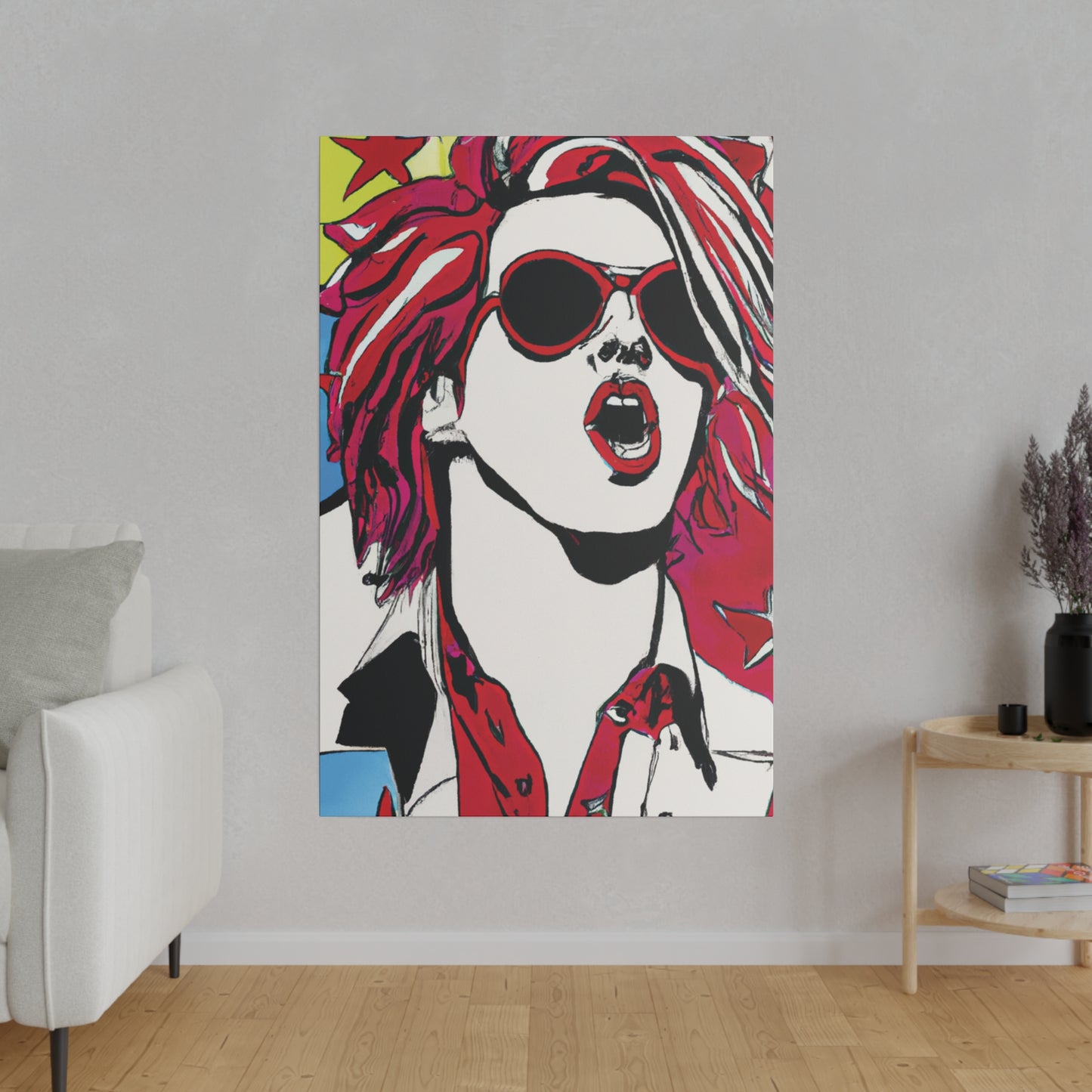 4390K - Rockstar Painting Print | Face | Abstract | Poster | Home Decor | Wall Art | Music Art | Canvas