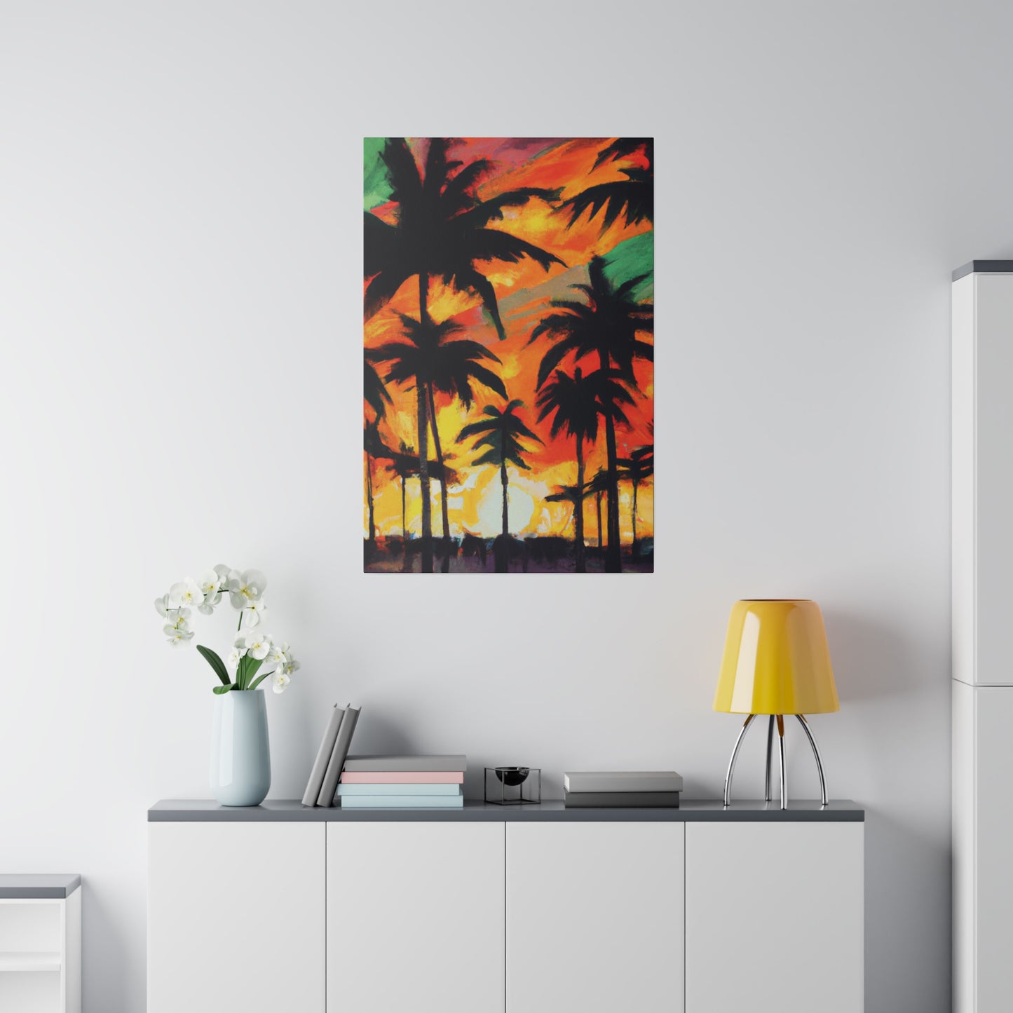 4567E - Miami Beach Sunset Painting Print | Miami | Beach | Sunset | Poster | Home Decor | Wall Art | Canvas