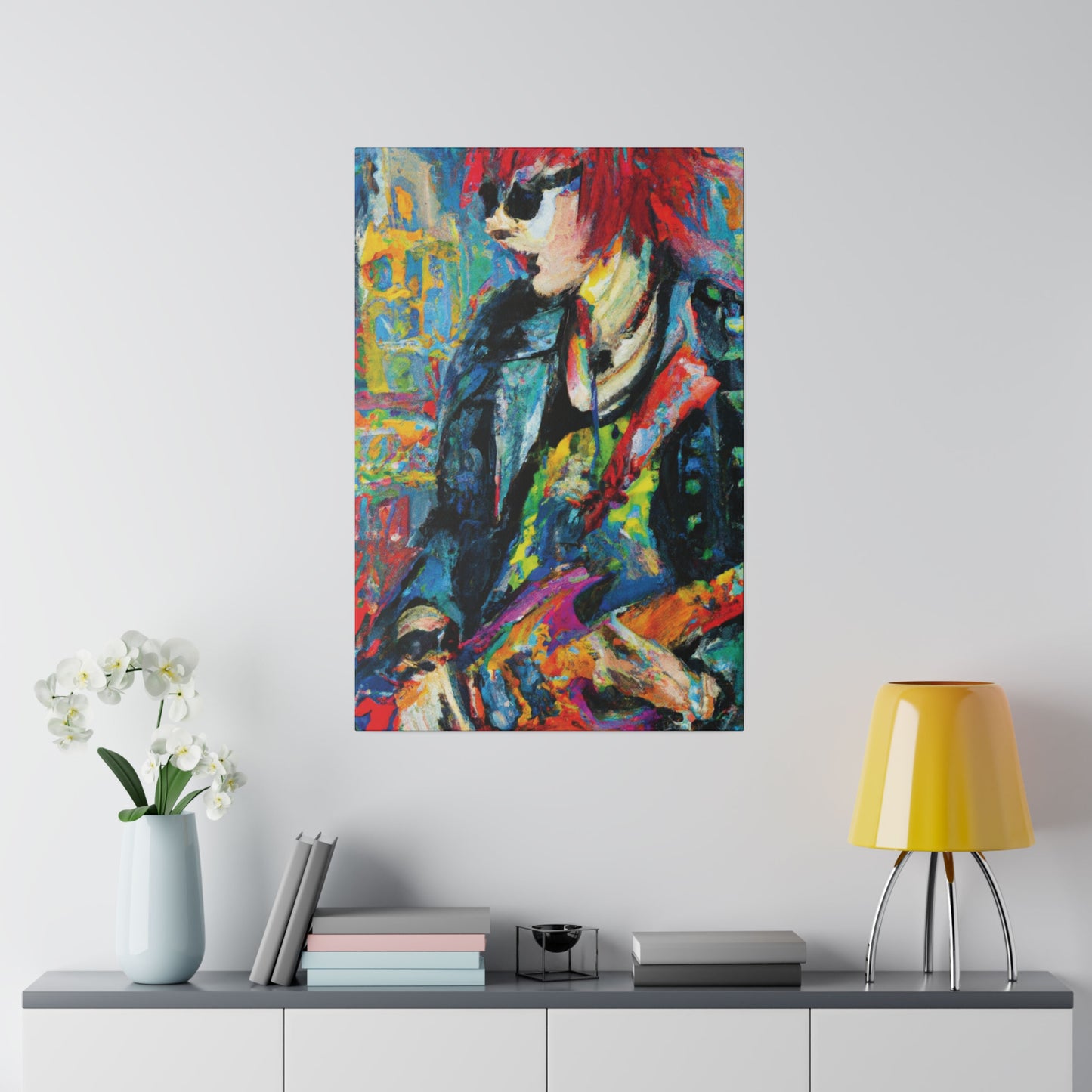 1754P - Rockstar Oil Painting Style Print | Poster | Home Decor | Wall Art | Music Art | Canvas