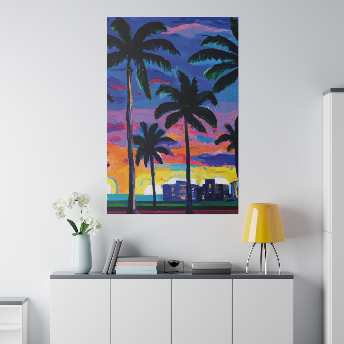 4621L - Miami Beach Sunset Painting Print | Miami | Beach | Sunset | Poster | Home Decor | Wall Art | Canvas