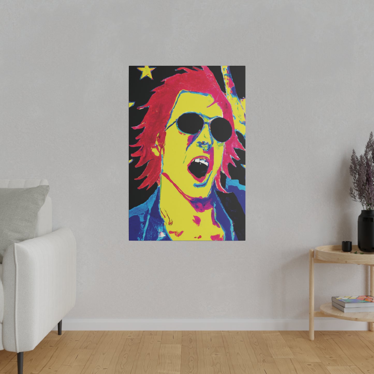 3158P - Rockstar Painting Print | Face | Abstract | Poster | Home Decor | Wall Art | Music Art | Canvas