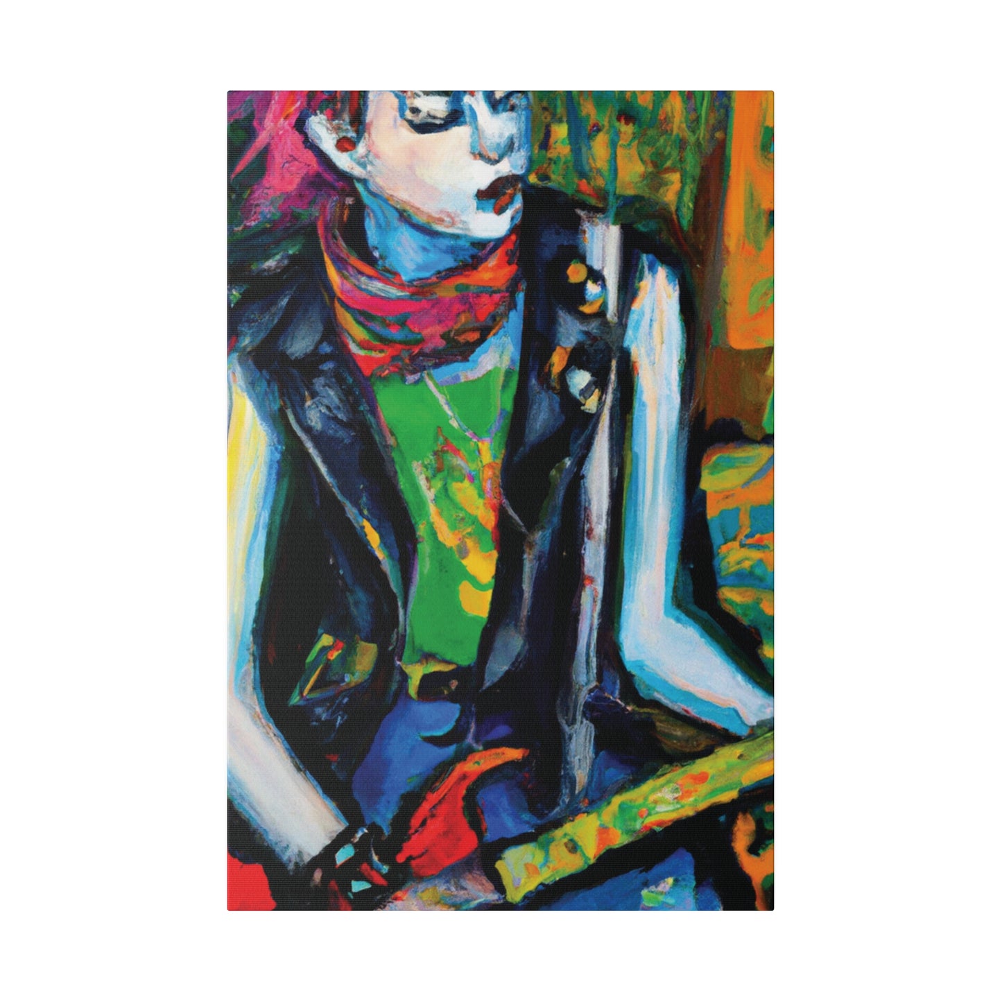 7893Q - Rockstar Oil Painting Style Print | Poster | Home Decor | Wall Art | Music Art | Canvas