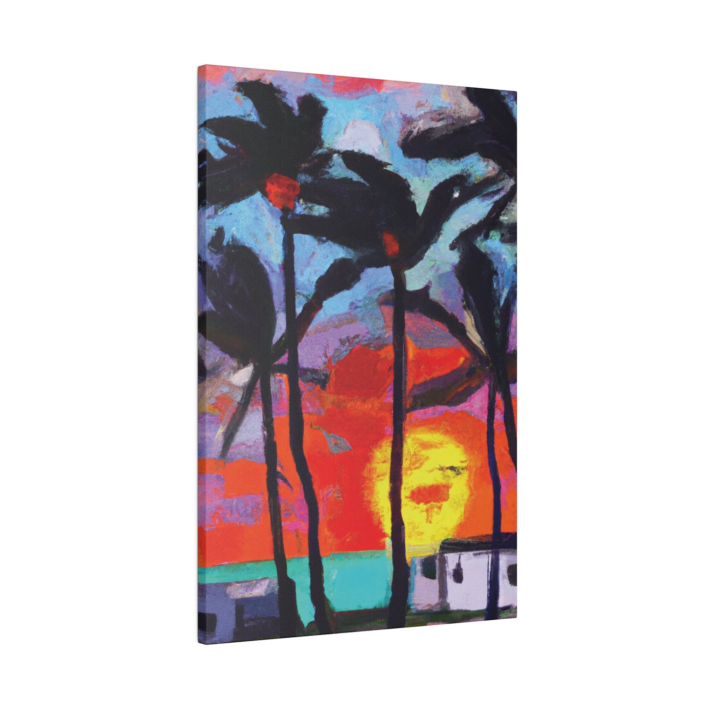 8407Q - Miami Beach Sunset Painting Print | Miami | Beach | Sunset | Poster | Home Decor | Wall Art | Canvas