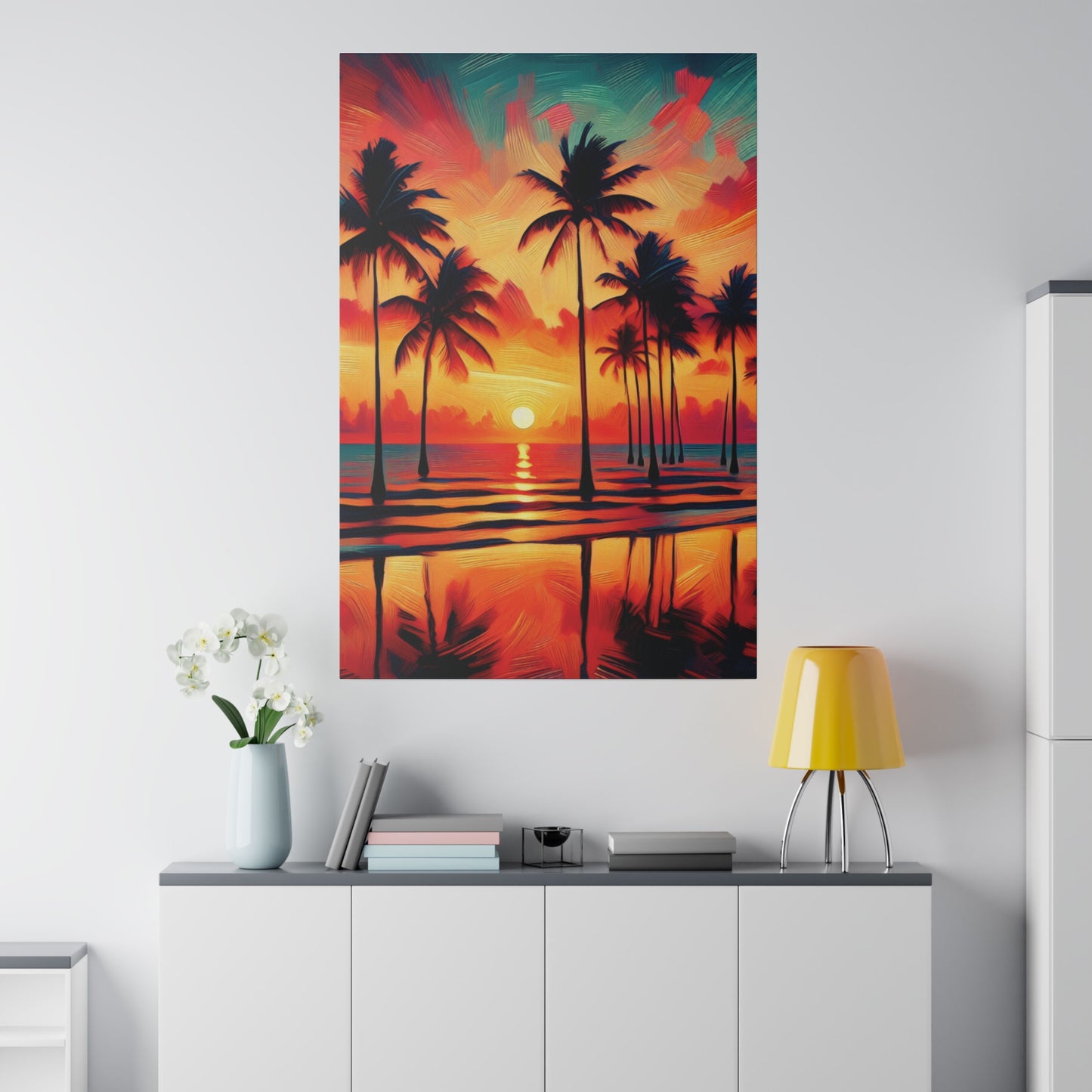 7346J - miami beach art, sunset background, ocean art work, beach art work, sunset designs, miami beach painting, miami beach print