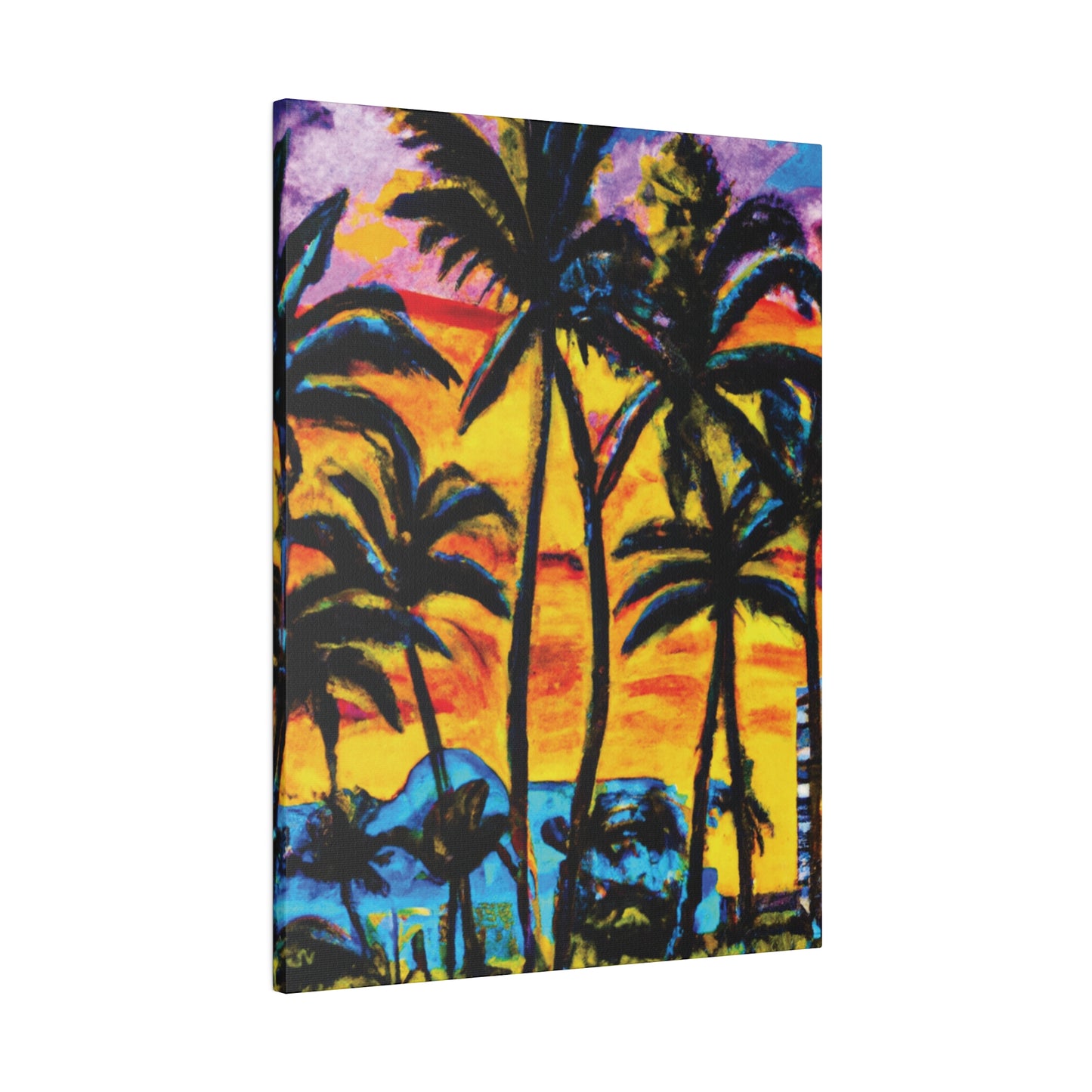 5378U - Miami Beach Sunset Painting Print | Miami | Beach | Sunset | Poster | Home Decor | Wall Art | Canvas