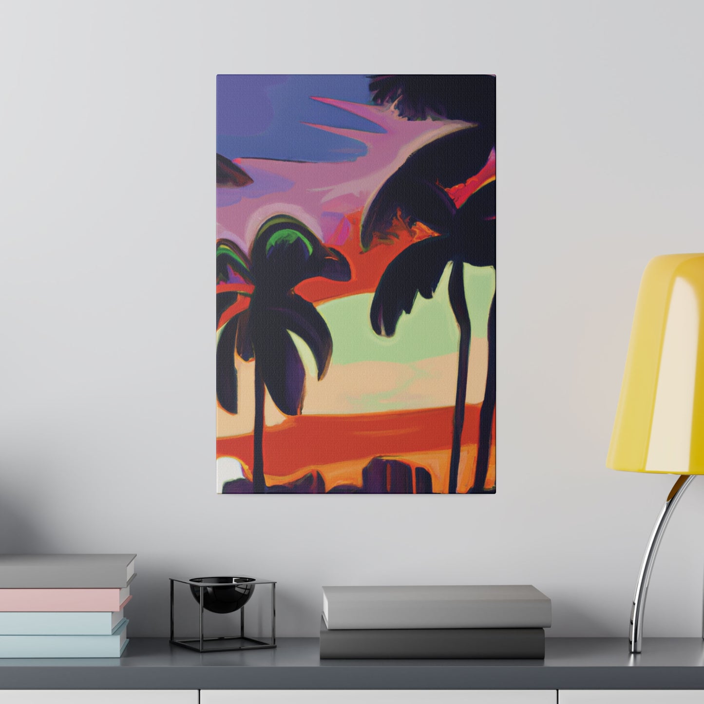 4438V - Miami Beach Sunset Painting Print | Miami | Beach | Sunset | Poster | Home Decor | Wall Art | Canvas