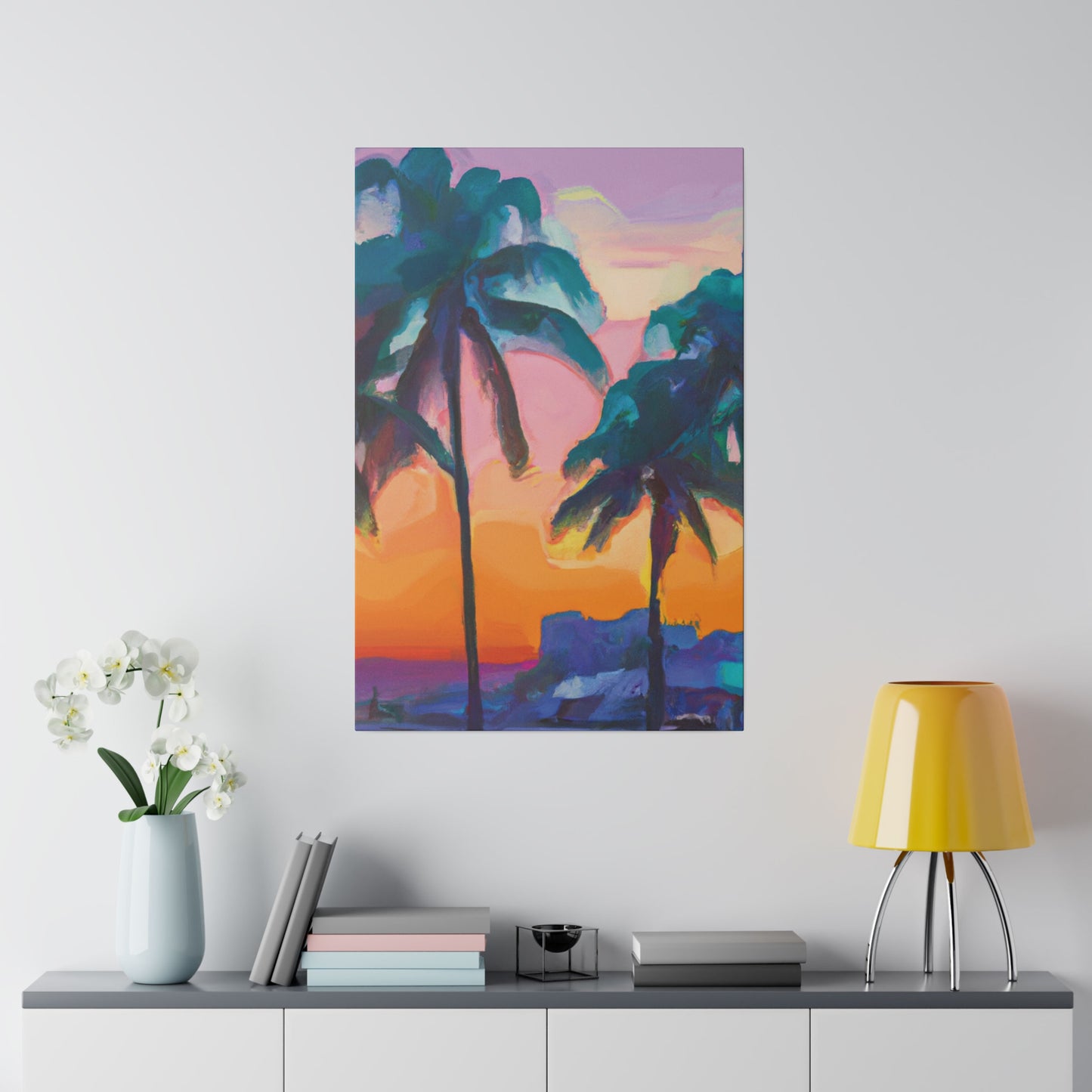 6494M - Miami Beach Sunset Painting Print | Miami | Beach | Sunset | Poster | Home Decor | Wall Art | Canvas