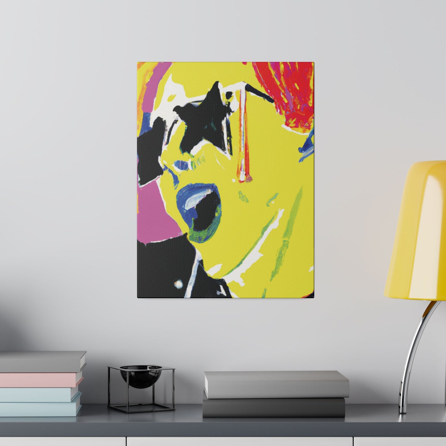 1328F - Rockstar Painting Print | Face | Abstract | Poster | Home Decor | Wall Art | Music Art | Canvas