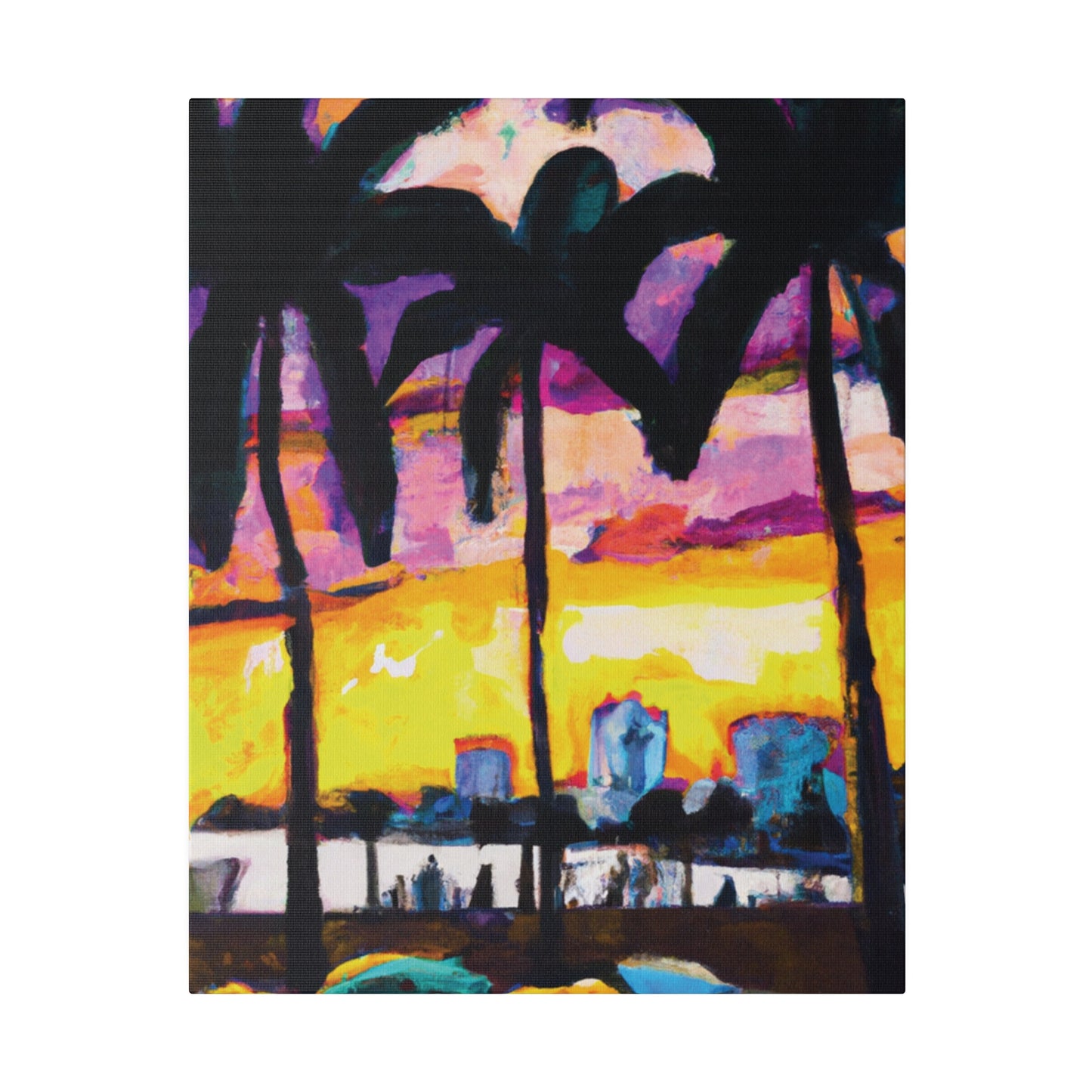 5162A - Miami Beach Sunset Painting Print | Miami | Beach | Sunset | Poster | Home Decor | Wall Art | Canvas