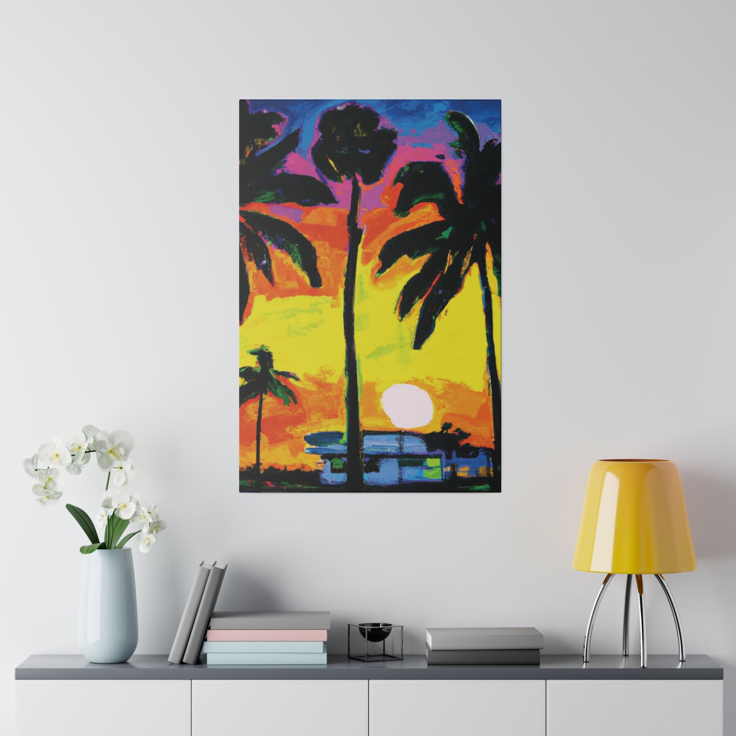 5285D - Miami Beach Sunset Painting Print | Miami | Beach | Sunset | Poster | Home Decor | Wall Art | Canvas