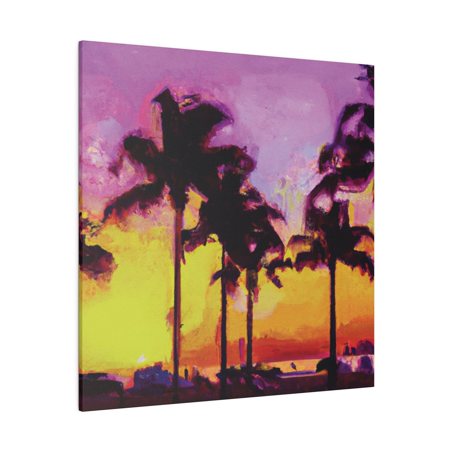 3958L - Miami Beach Sunset Painting Print | Miami | Beach | Sunset | Poster | Home Decor | Wall Art | Canvas