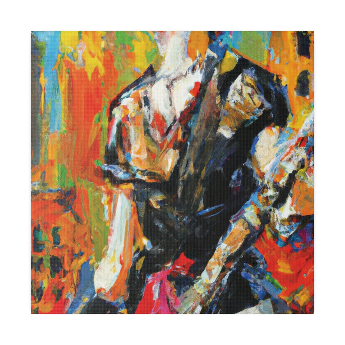 5867V - Rockstar Oil Painting Style Print | Poster | Home Decor | Wall Art | Music Art | Canvas