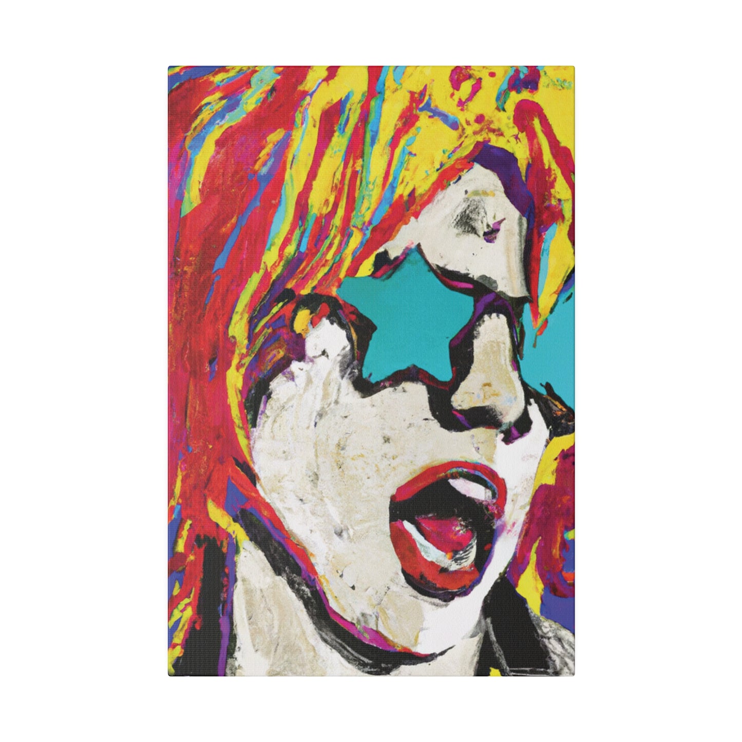 8876G - Rockstar Painting Print | Face | Abstract | Poster | Home Decor | Wall Art | Music Art | Canvas