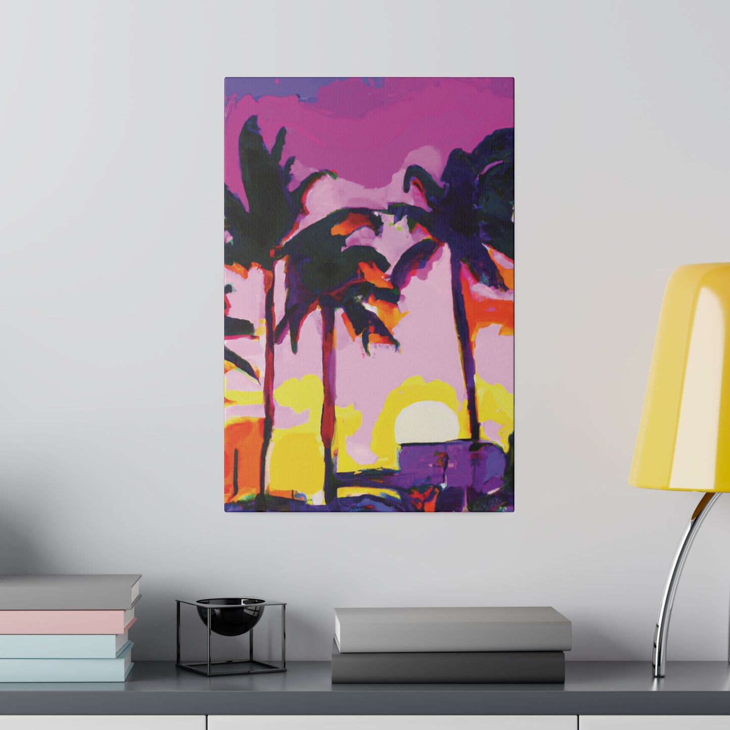 7146G - Miami Beach Sunset Painting Print | Miami | Beach | Sunset | Poster | Home Decor | Wall Art | Canvas