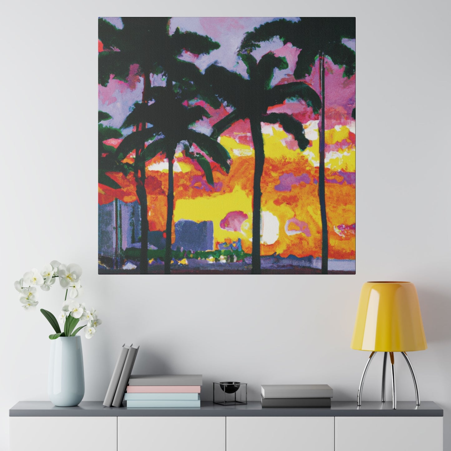 6342T - Miami Beach Sunset Painting Print | Miami | Beach | Sunset | Poster | Home Decor | Wall Art | Canvas