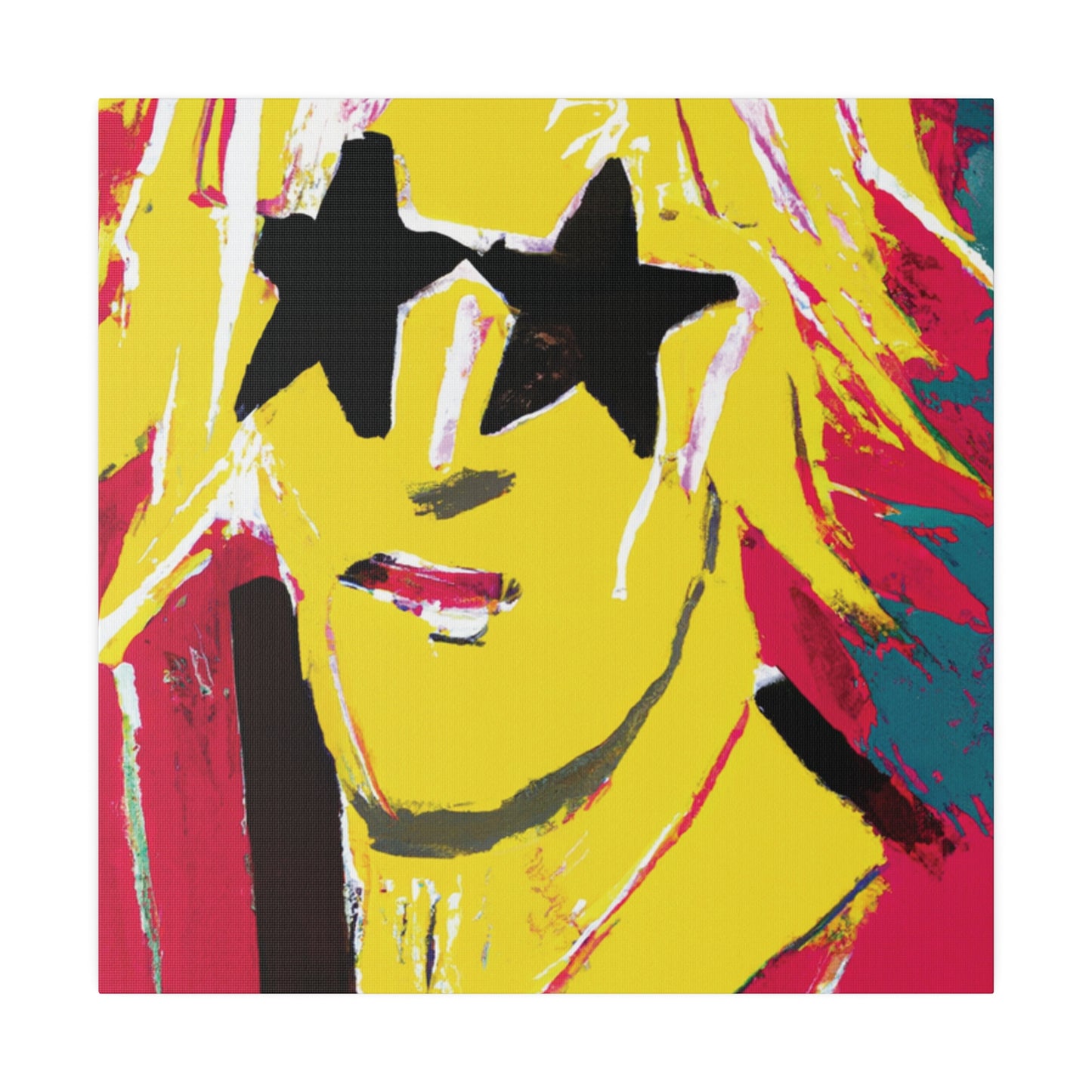 5263T - Rockstar Painting Print | Face | Abstract | Poster | Home Decor | Wall Art | Music Art | Canvas