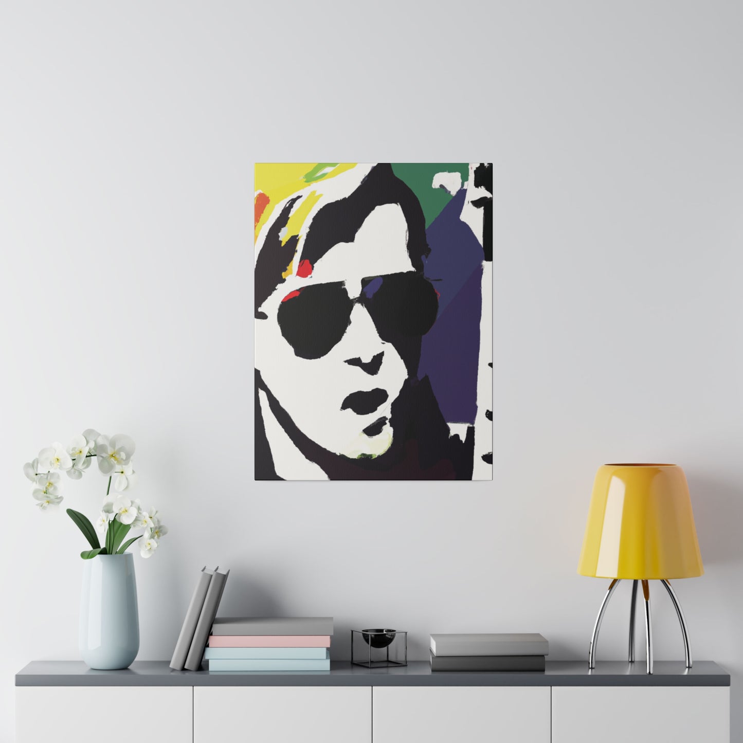 3723C - Rockstar Painting Print | Face | Abstract | Poster | Home Decor | Wall Art | Music Art | Canvas