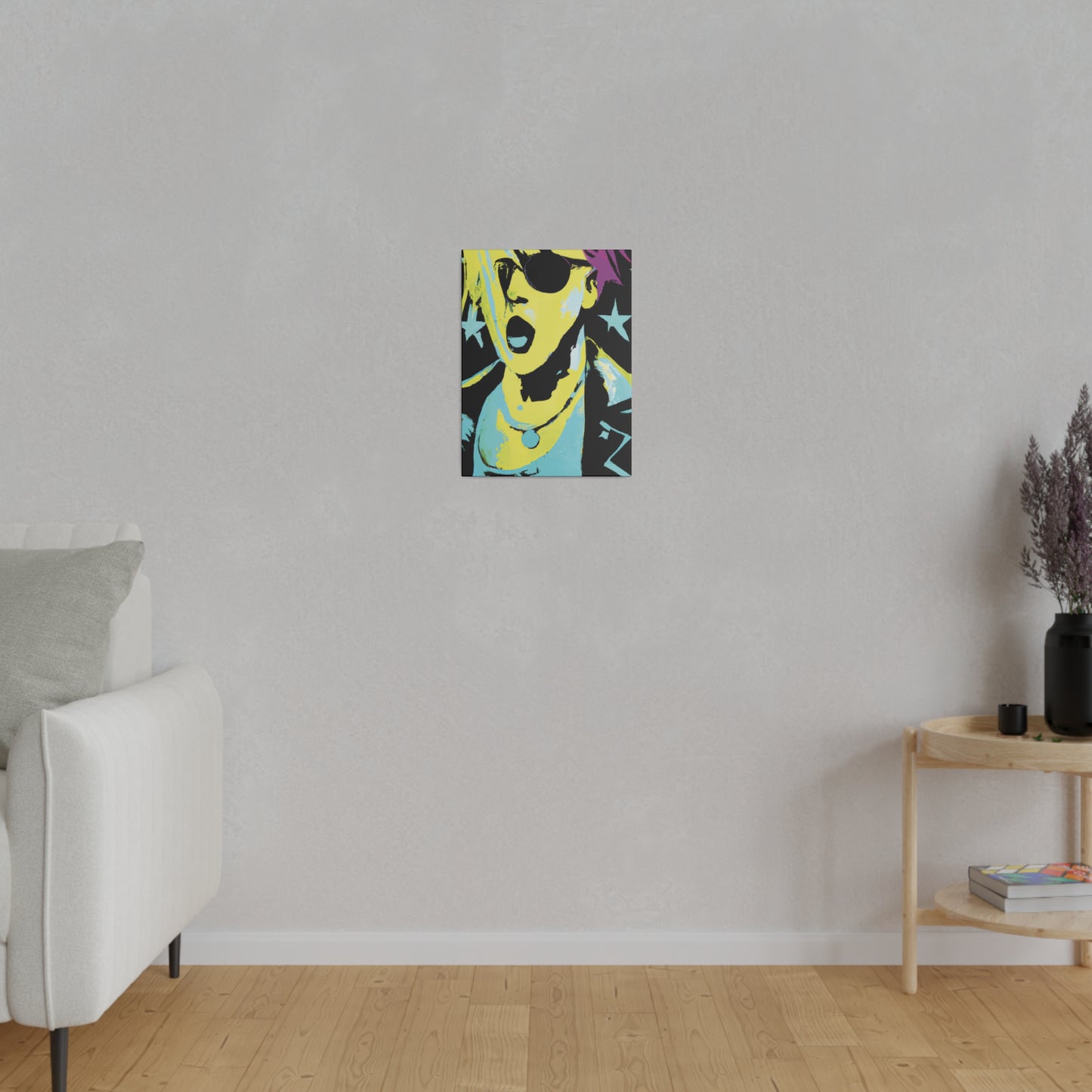 432K - Rockstar Painting Print | Face | Abstract | Poster | Home Decor | Wall Art | Music Art | Canvas