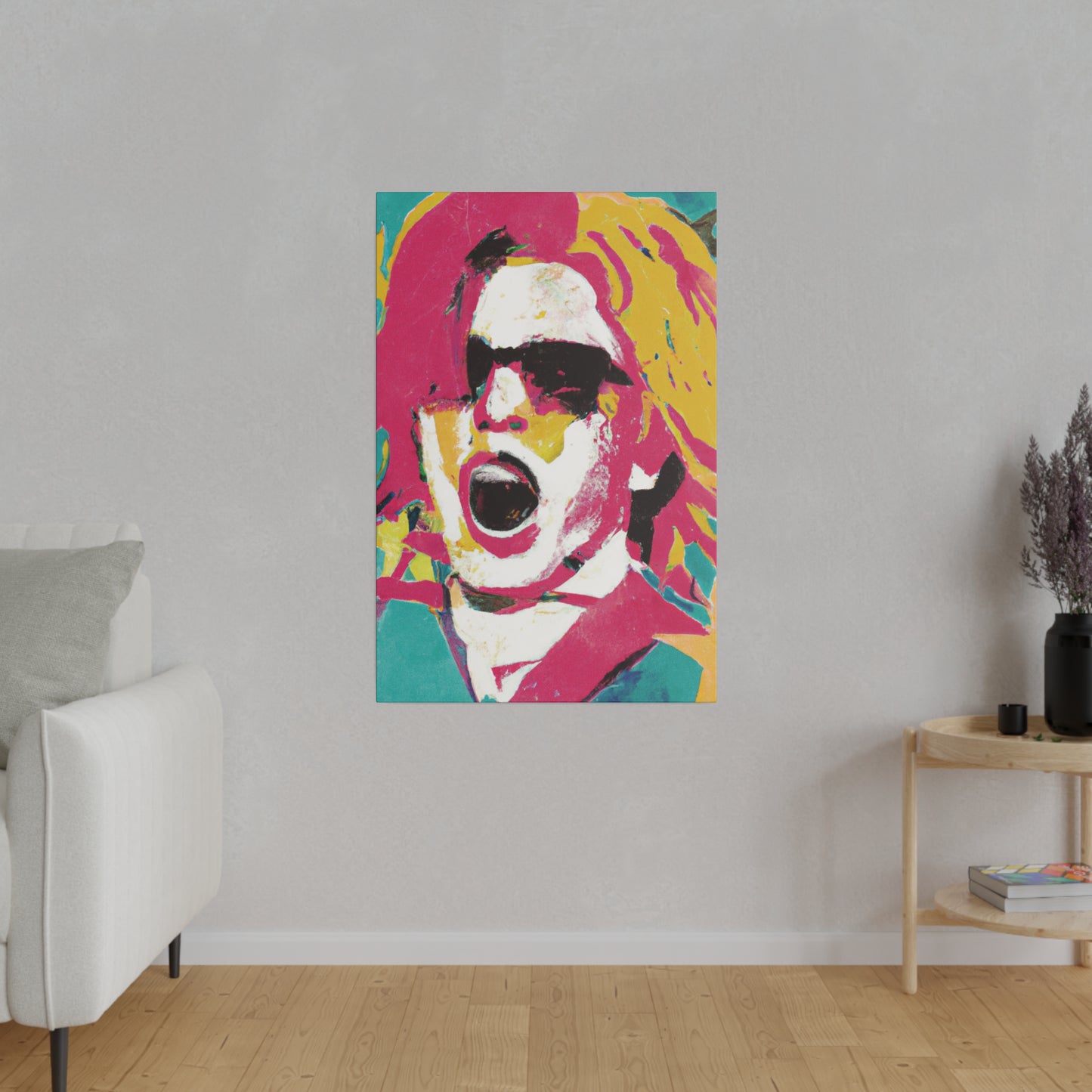 9342P - Rockstar Painting Print | Face | Abstract | Poster | Home Decor | Wall Art | Music Art | Canvas