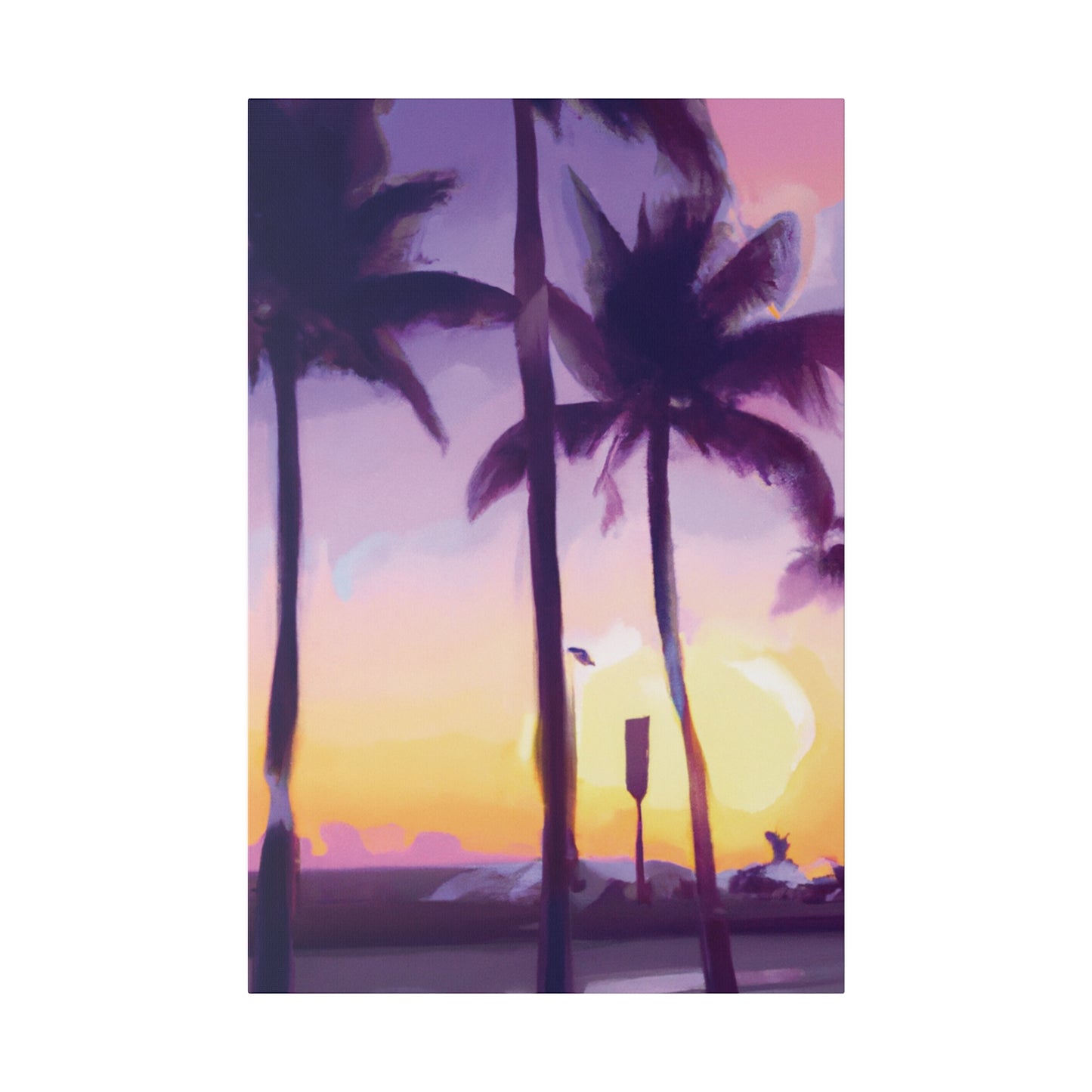 6137G - Miami Beach Sunset Painting Print | Miami | Beach | Sunset | Poster | Home Decor | Wall Art | Canvas