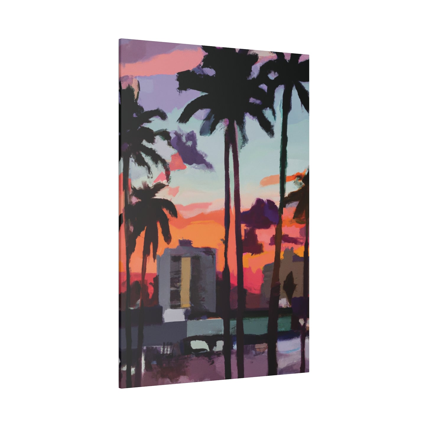 8405R - Miami Beach Sunset Painting Print | Miami | Beach | Sunset | Poster | Home Decor | Wall Art | Canvas