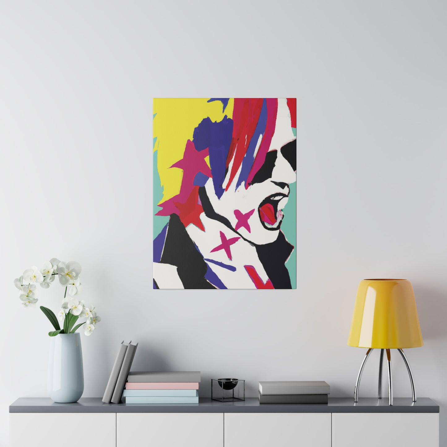 2548K - Rockstar Painting Print | Face | Abstract | Poster | Home Decor | Wall Art | Music Art | Canvas