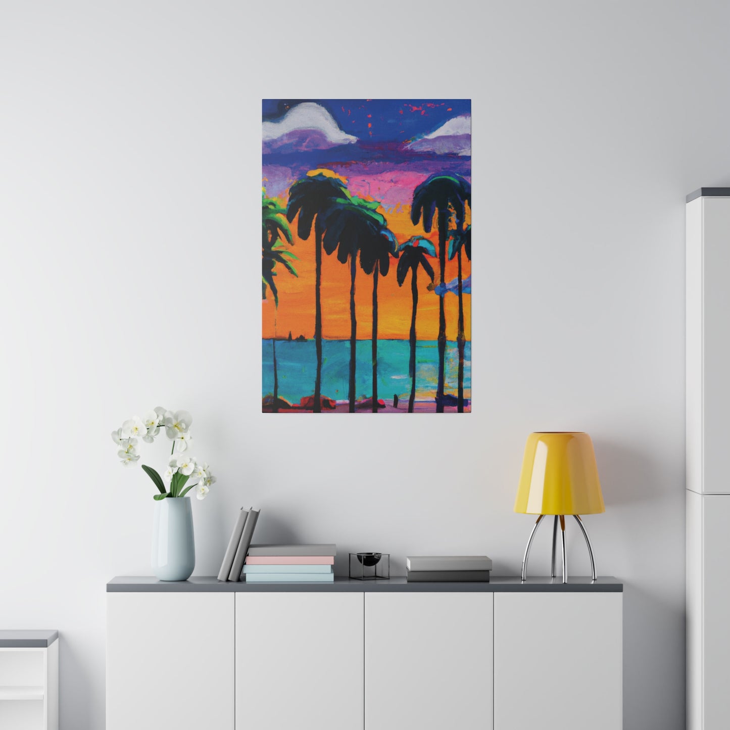 9331M - Miami Beach Sunset Painting Print | Miami | Beach | Sunset | Poster | Home Decor | Wall Art | Canvas