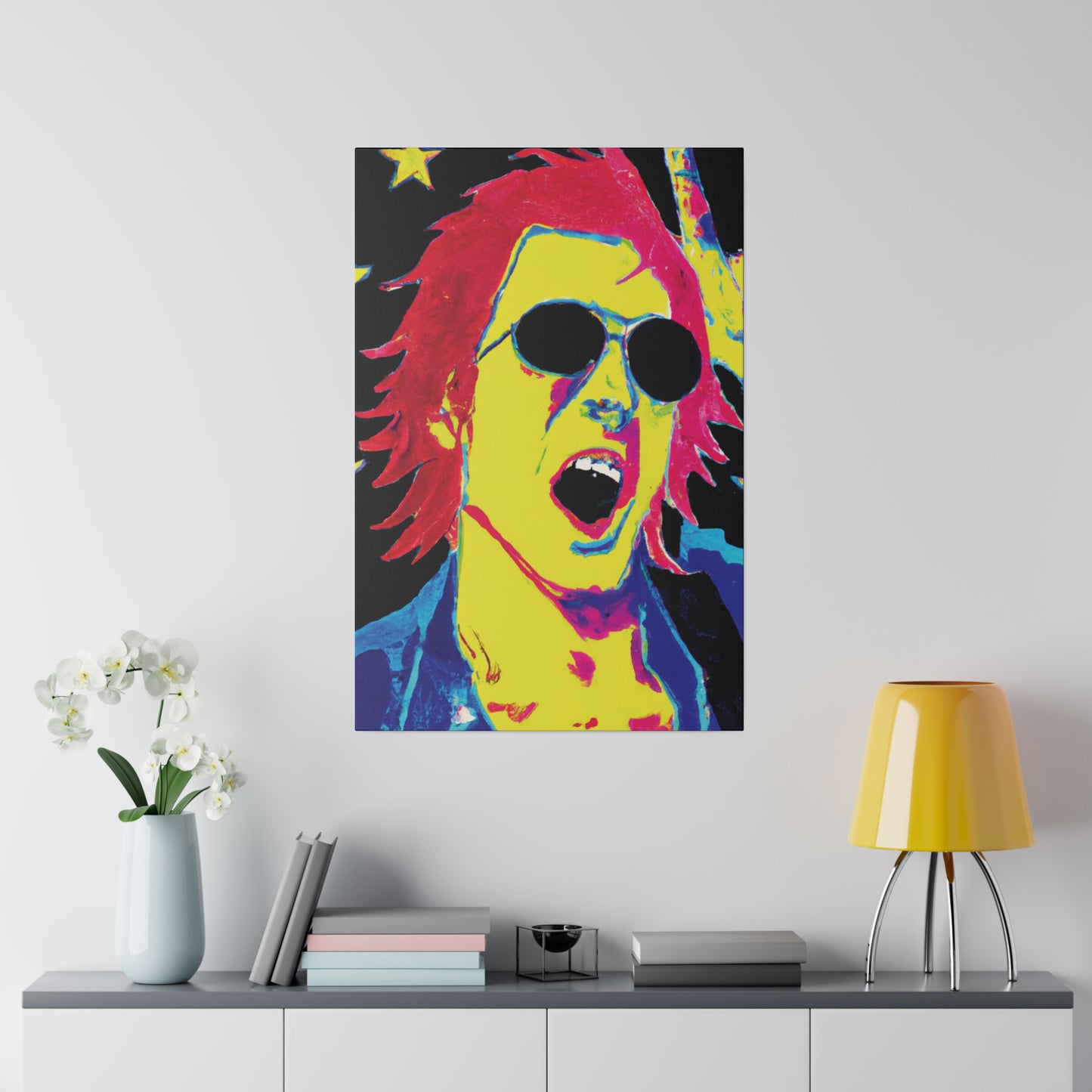 3158P - Rockstar Painting Print | Face | Abstract | Poster | Home Decor | Wall Art | Music Art | Canvas