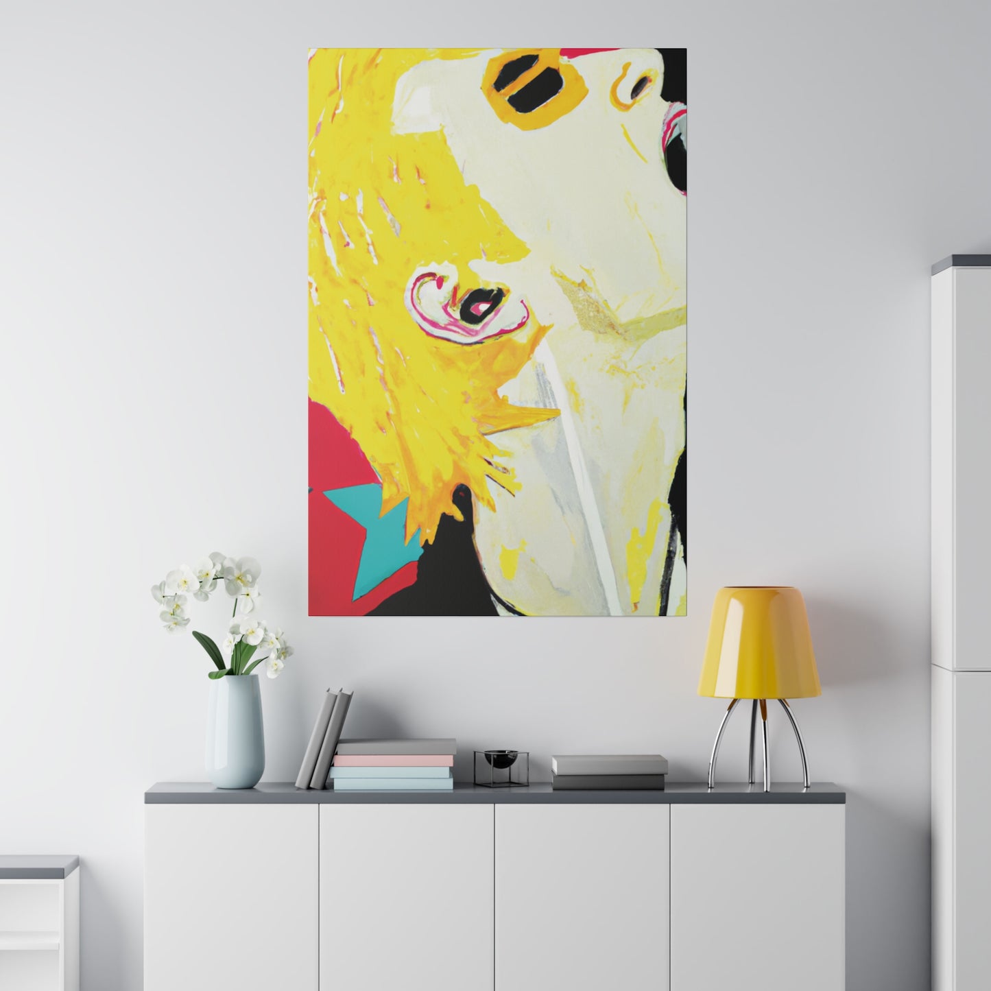 9196M - Rockstar Painting Print | Face | Abstract | Poster | Home Decor | Wall Art | Music Art | Canvas