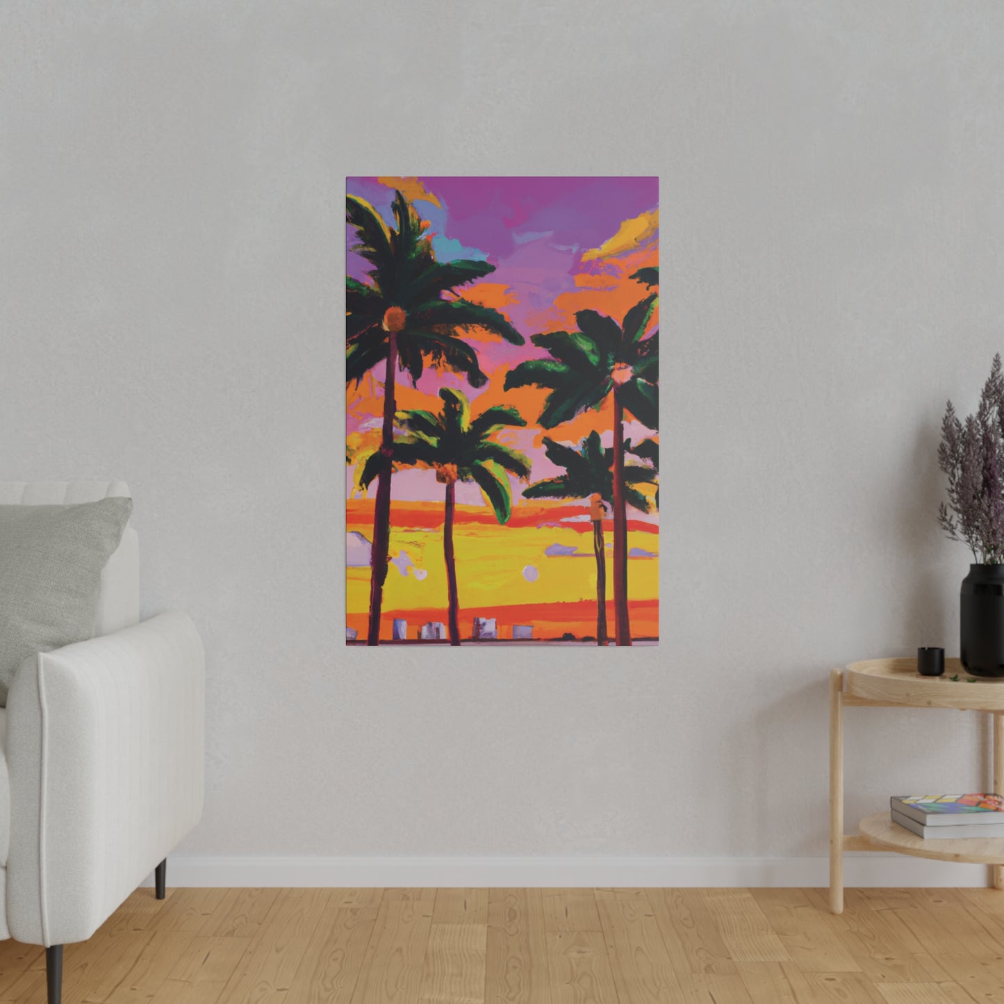 4389A - Miami Beach Sunset Painting Print | Miami | Beach | Sunset | Poster | Home Decor | Wall Art | Canvas