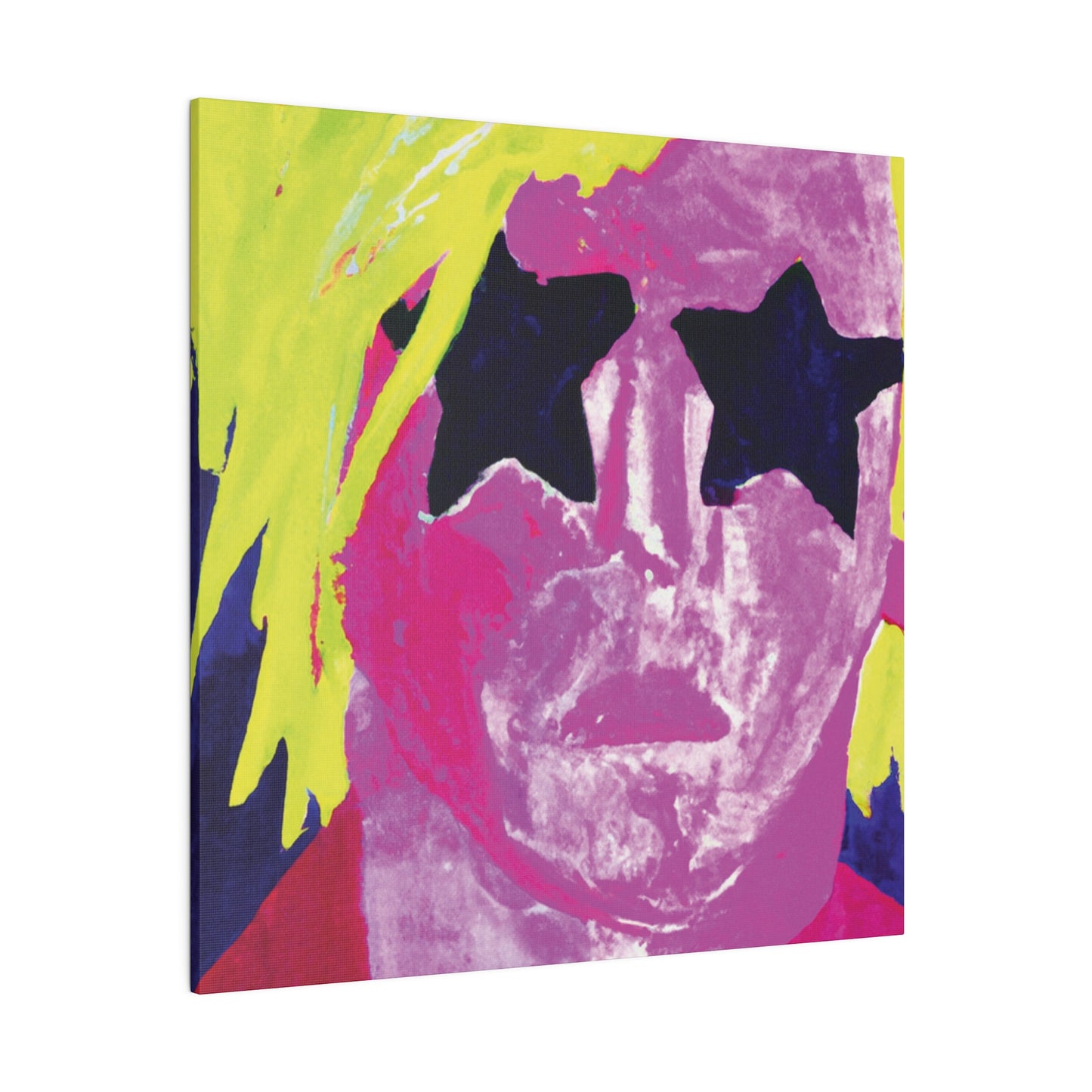 7563W - Rockstar Painting Print | Face | Abstract | Poster | Home Decor | Wall Art | Music Art | Canvas