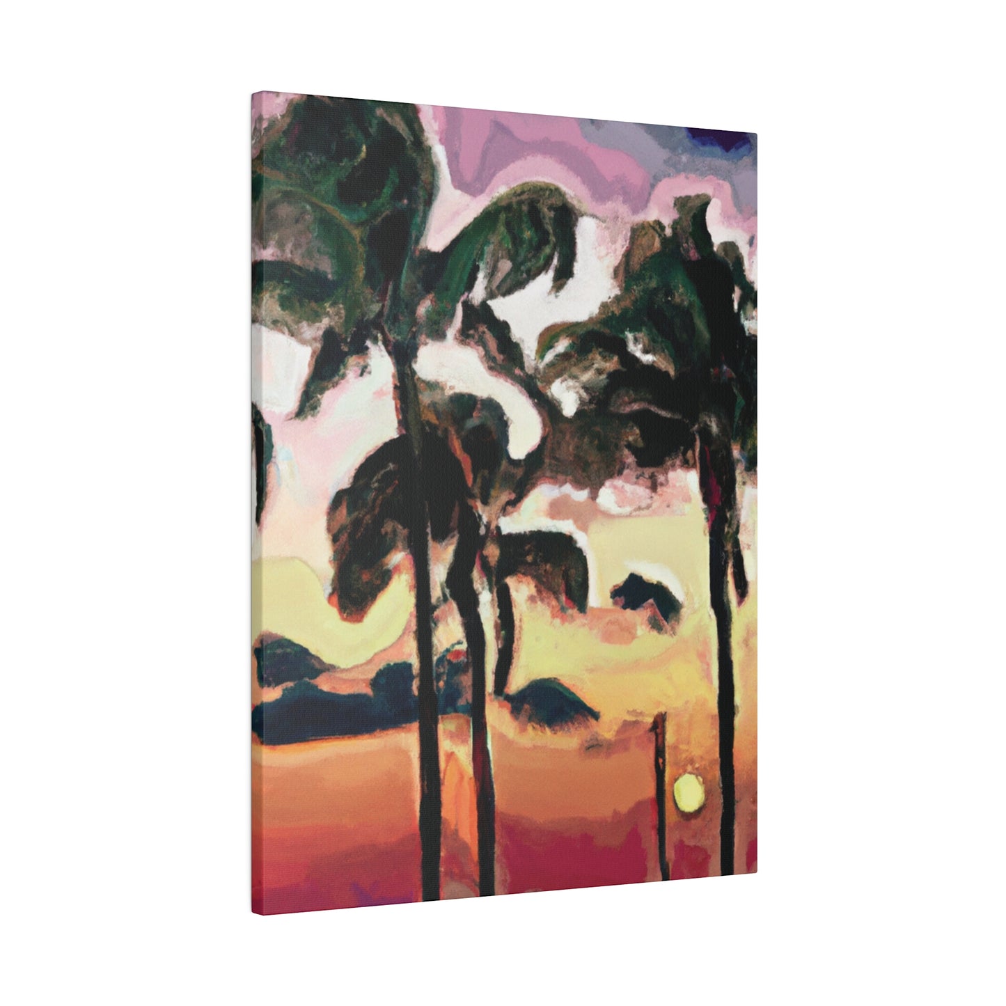 8274F - Miami Beach Sunset Painting Print | Miami | Beach | Sunset | Poster | Home Decor | Wall Art | Canvas